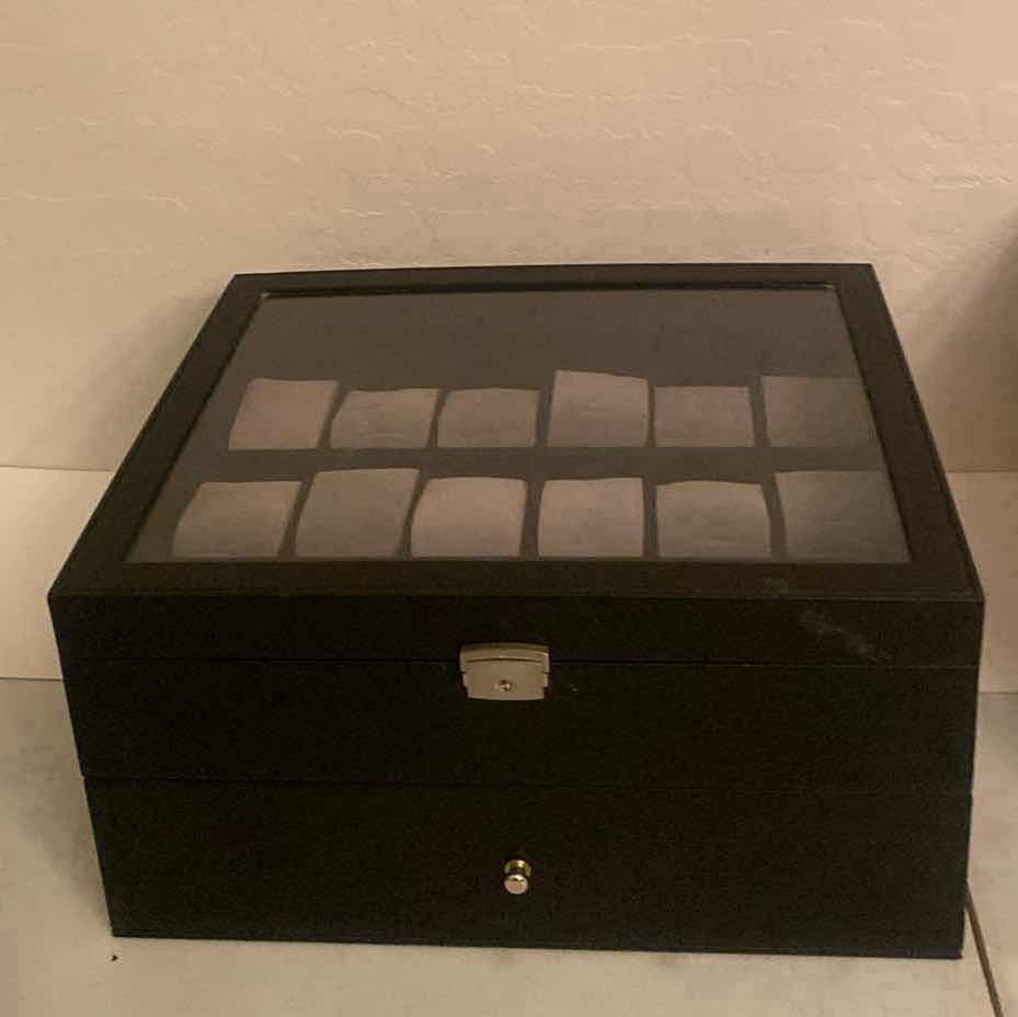 View 2 of DARK WOOD WATCH/JEWELRY BOX (HOLDS 36 WATCHES)