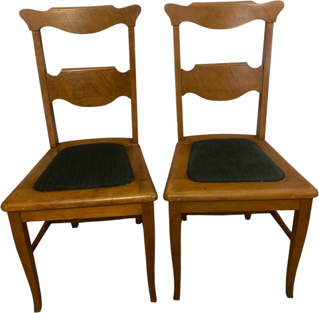 Photo 1 of ANTIQUE POST GOLD RUSH BIRDSEYE MAPLE CHAIRS (2) (MATCHING PIECES AVAILABLE SOLD SEPARATELY)