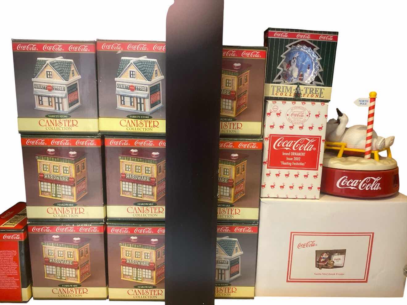 View 1 of CONTENTS OF CABINET– COCA-COLA CHRISTMAS ORNAMENTS