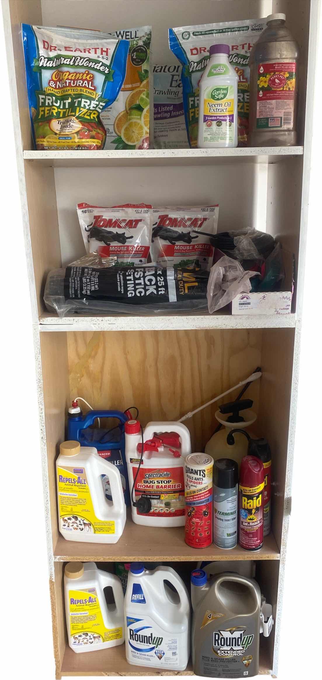 View 1 of CONTENTS GARAGE CABINET – GARDENING AND PEST CONTROL