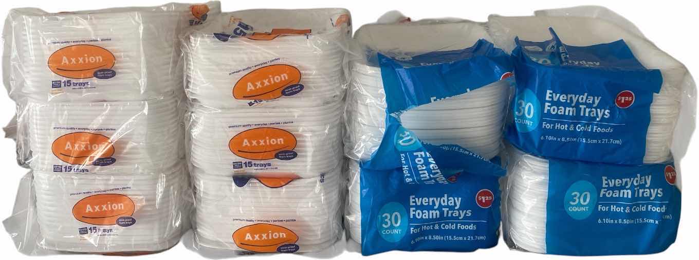 View 1 of STYROFOAM FOOD TRAYS 10 PACKAGES