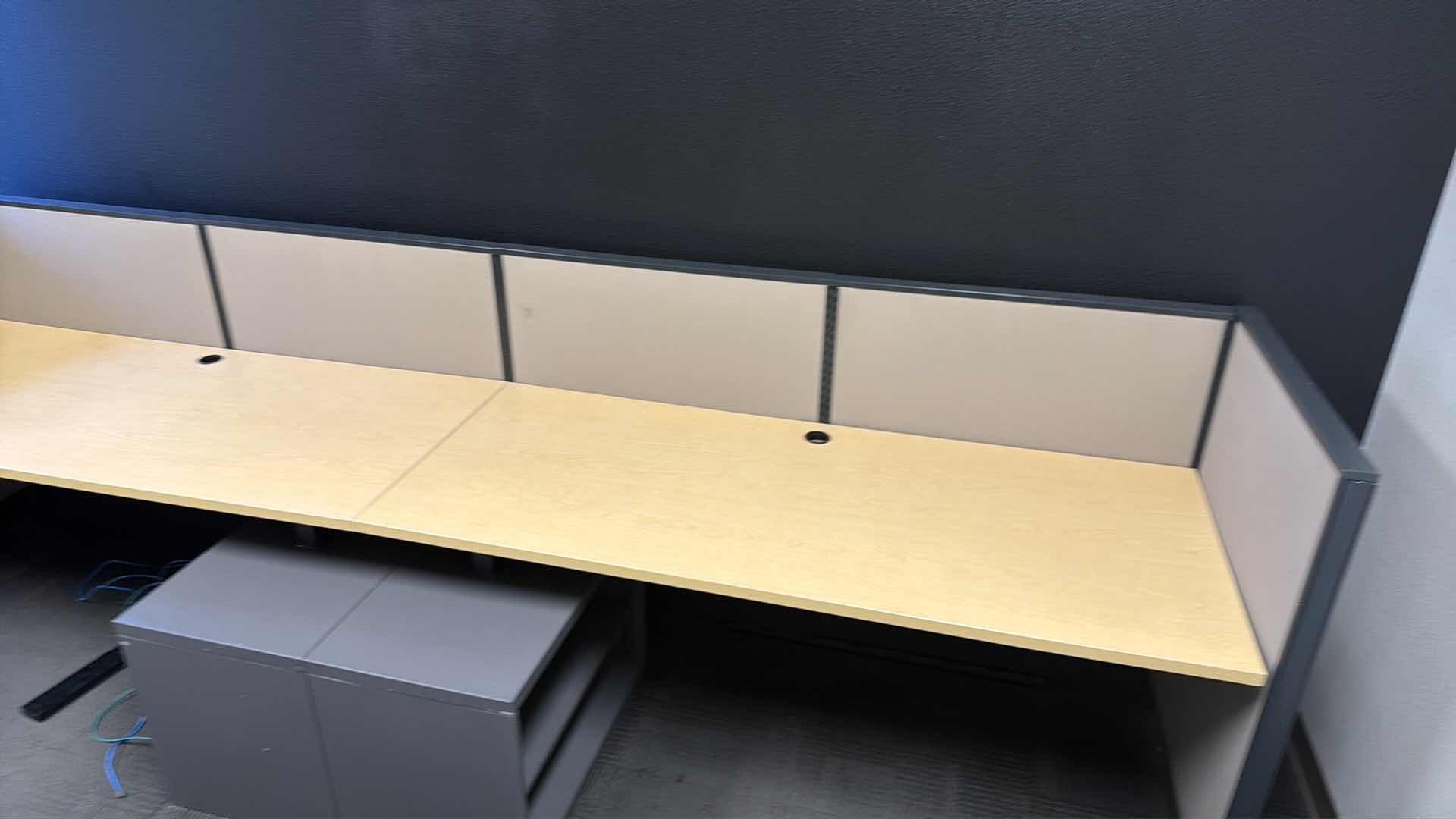 Photo 1 of Xl 2 person modular desks with back board