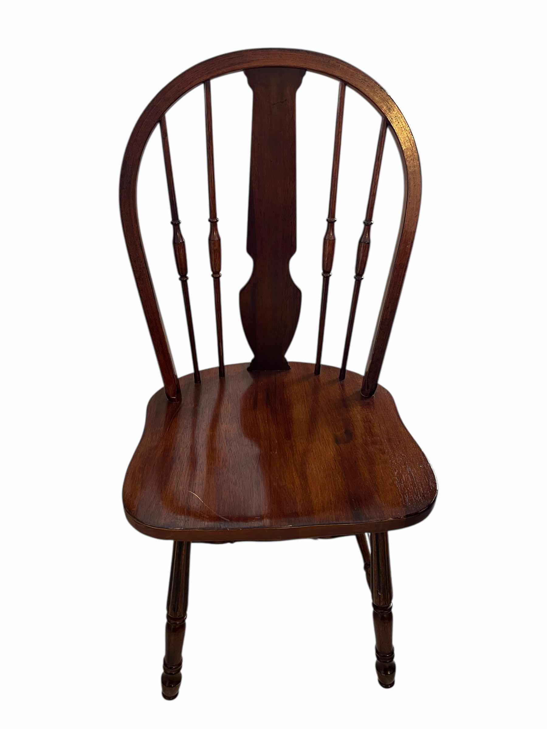 Photo 1 of WODDEN TABLE AND CHAIR SET. 43”D X 32” H. WITH 5 CHAIRS