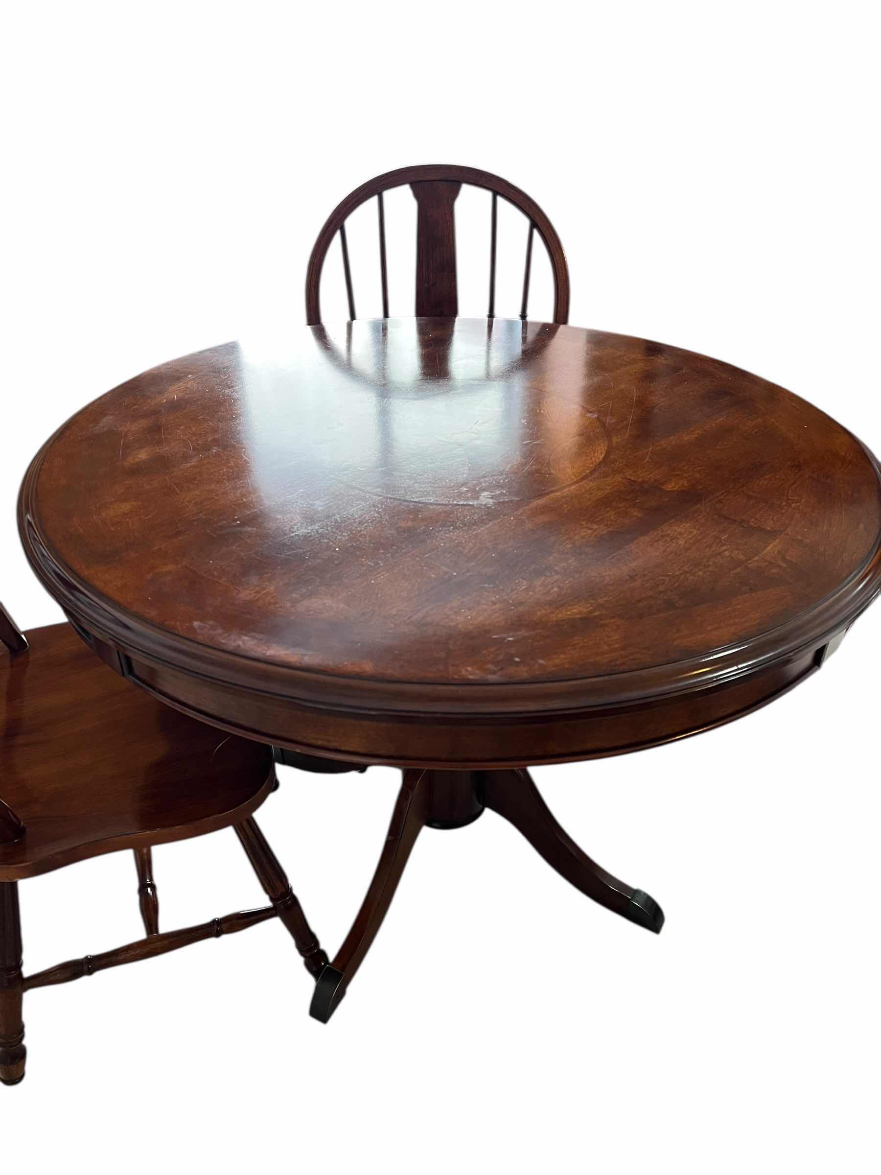 Photo 1 of WODDEN TABLE AND CHAIR SET. 43”D X 32” H. WITH 5 CHAIRS