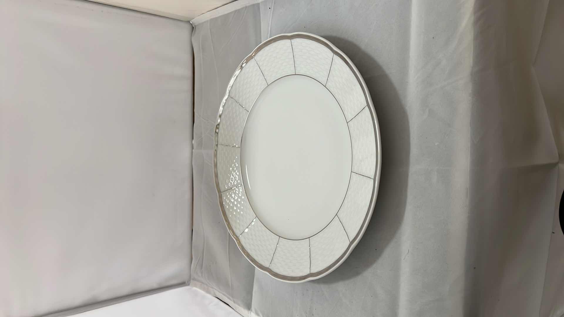 Photo 1 of 13-VINTAGE CHINA “SILVER EMBOSSED” THUN LARGE 10” PLATES (PART OF FULL CHINA SET SOLD SEPARATELY)