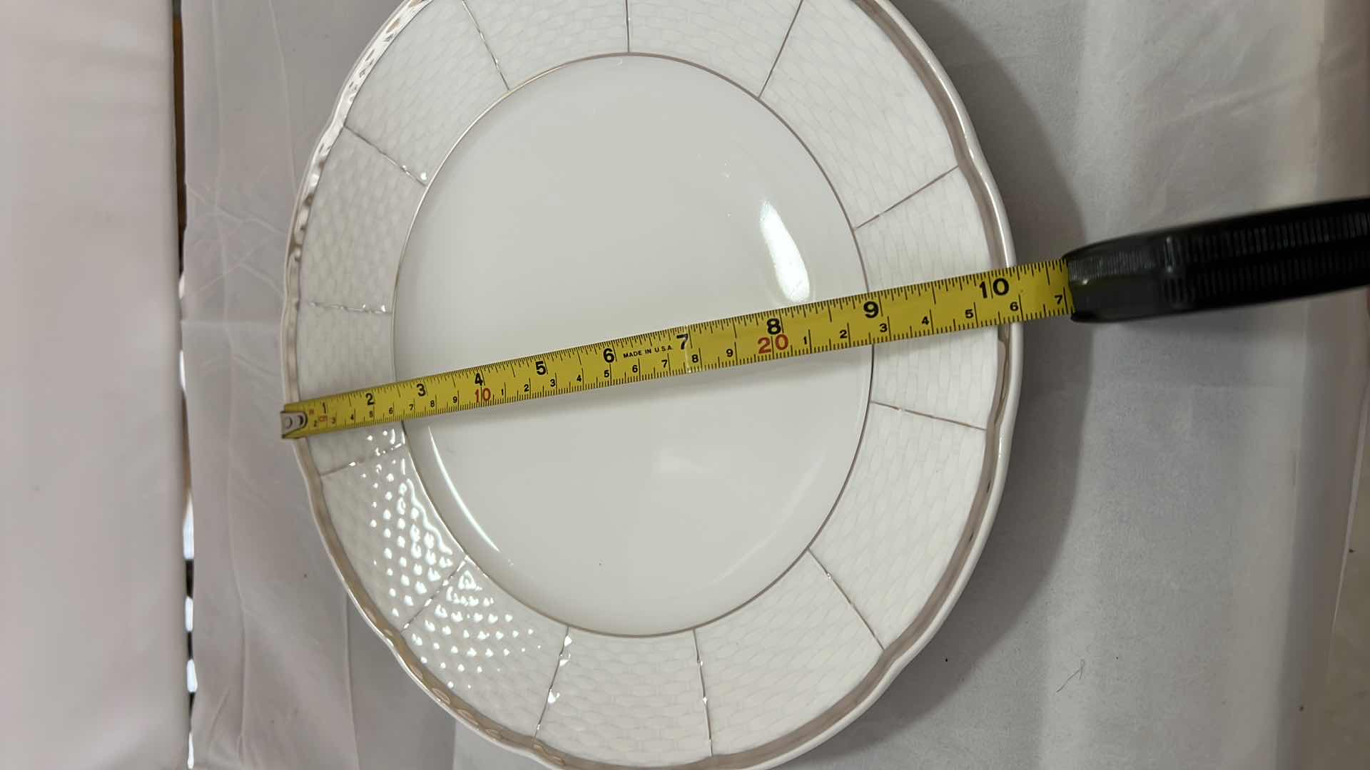 Photo 1 of 13-VINTAGE CHINA “SILVER EMBOSSED” THUN LARGE 10” PLATES (PART OF FULL CHINA SET SOLD SEPARATELY)