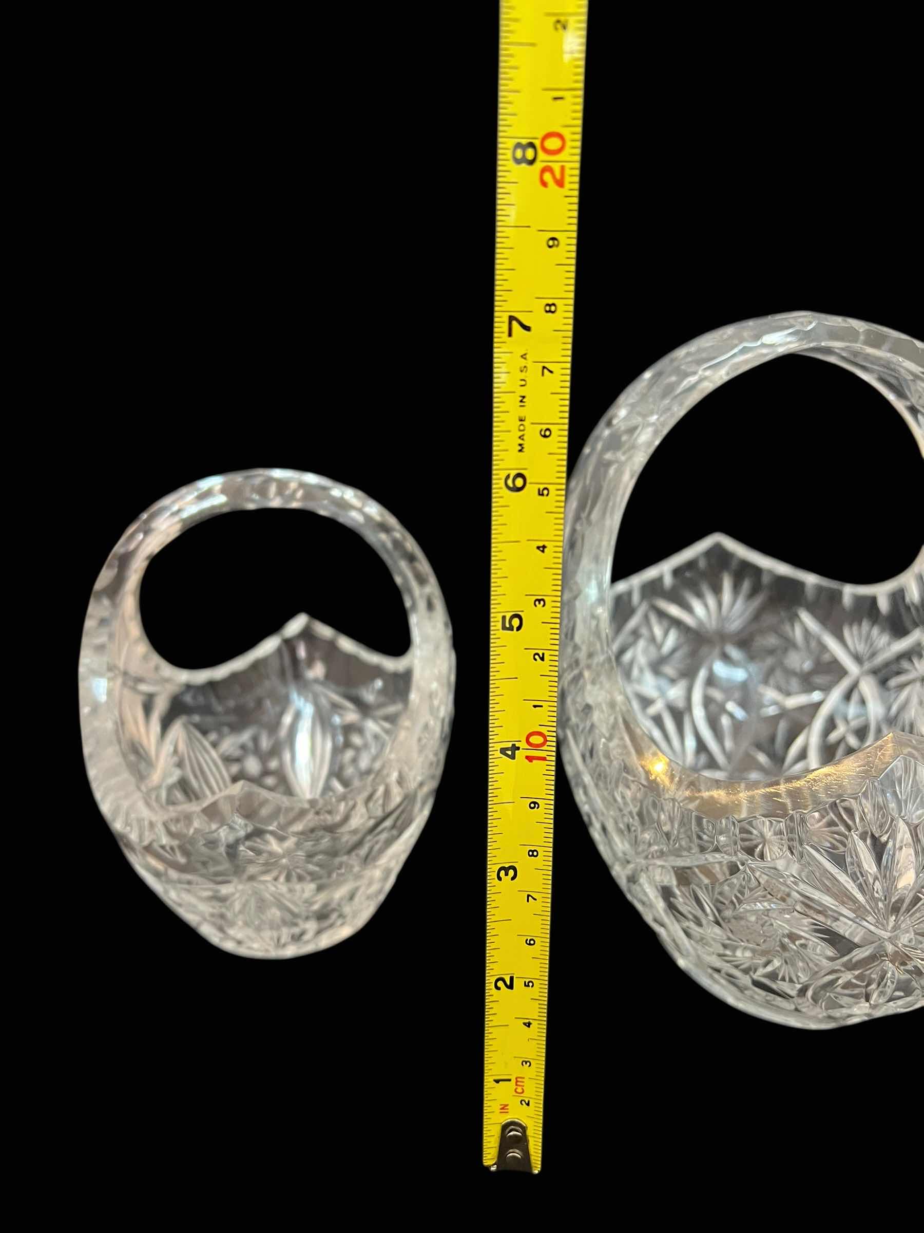 Photo 1 of 2-VINTAGE EUROPEAN LEAD CRYSTAL BASKETS