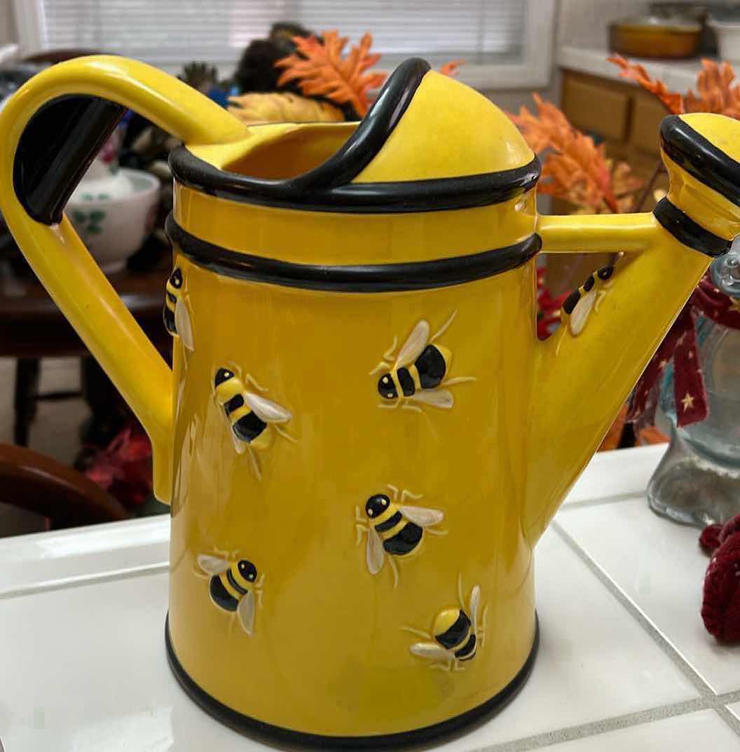 Photo 1 of HOME DECOR CERAMIC HONEY BEE WATERING CAN. 14”H