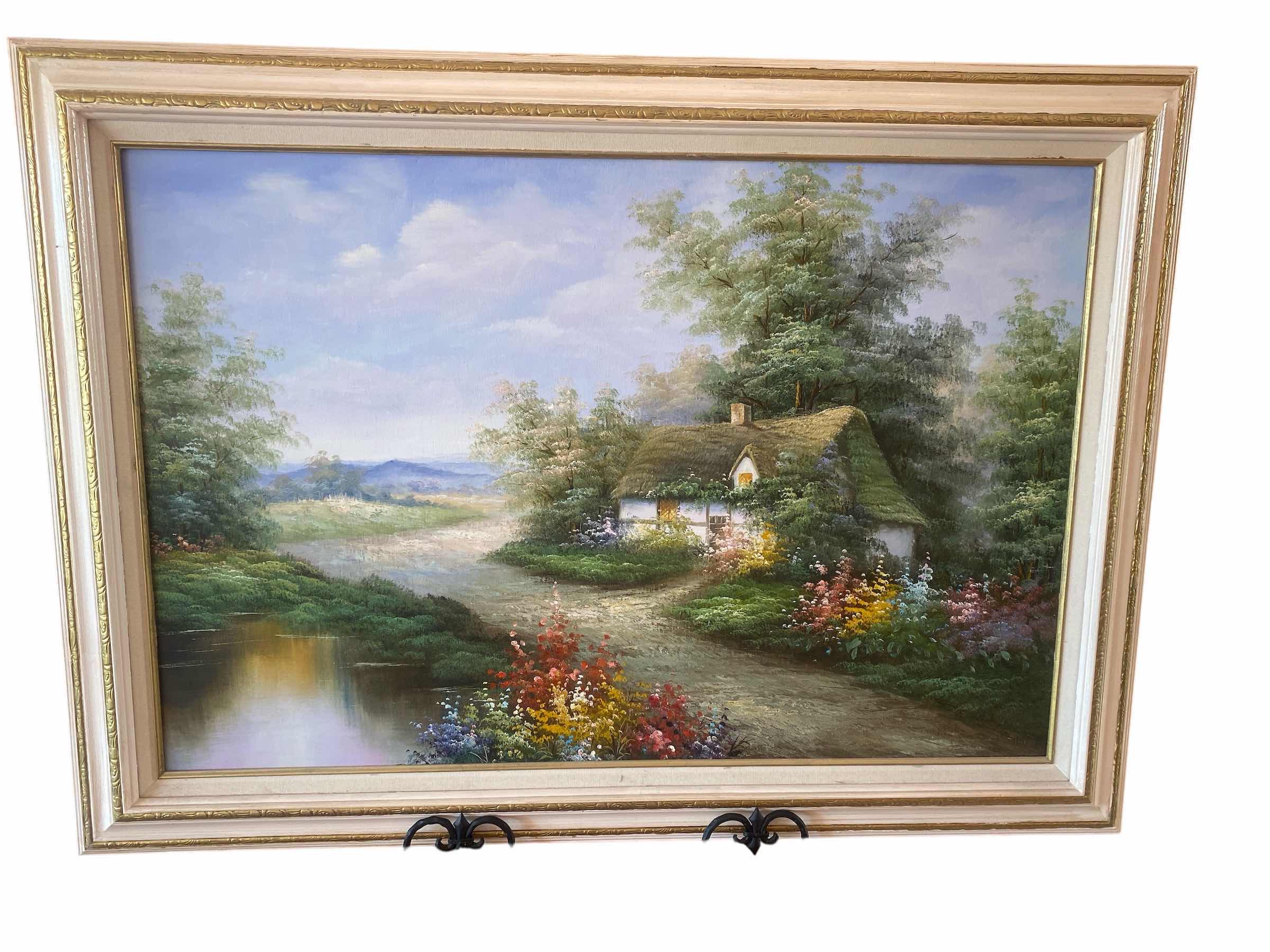 Photo 1 of WOOD FRAMED LANDSCAPE ON CANVAS ARTWORK 43” x 31”