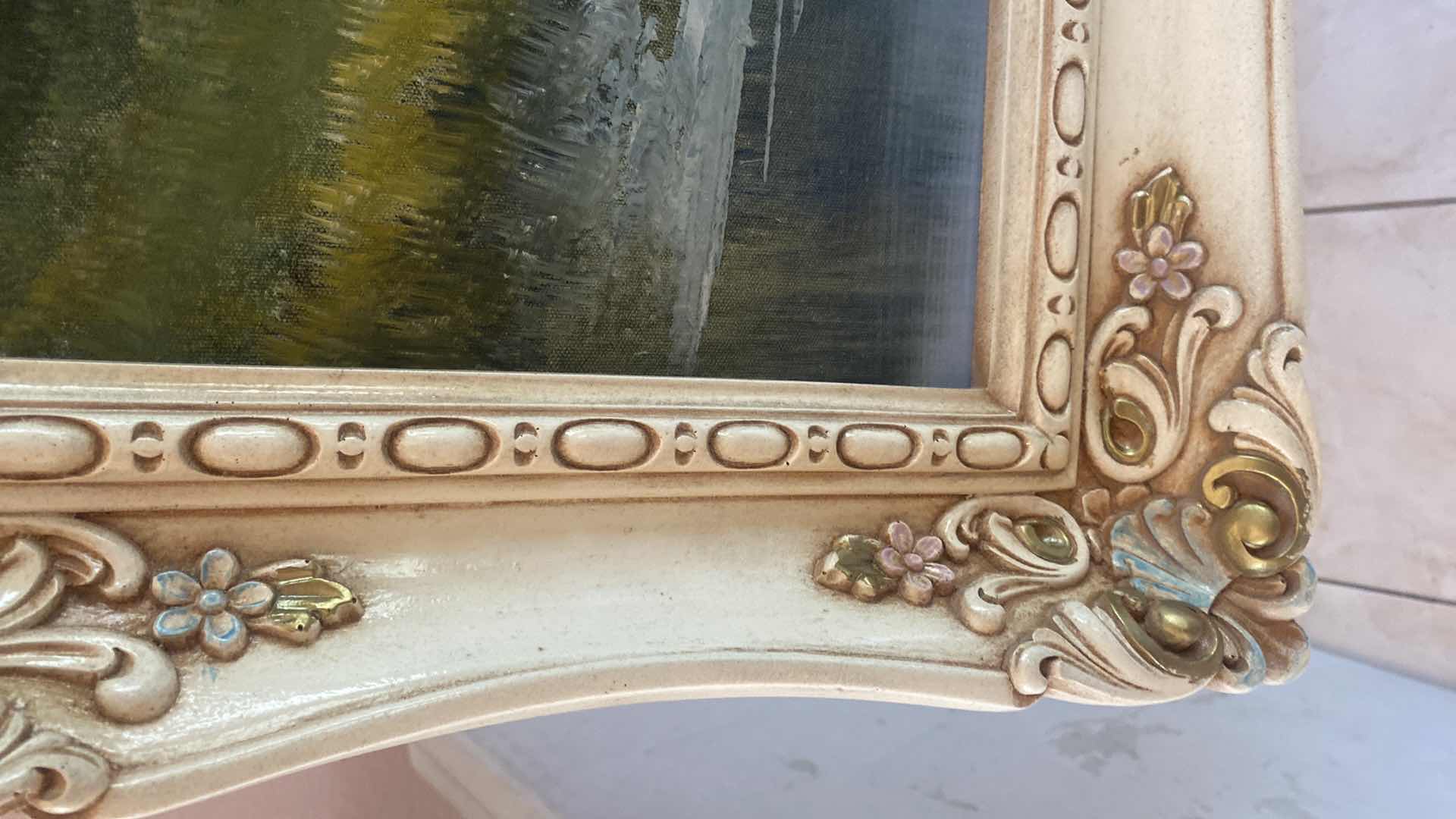 Photo 1 of ORNATE WOOD FRAMED LANDSCAPE SIGNED ARTWORK 53” x 29”