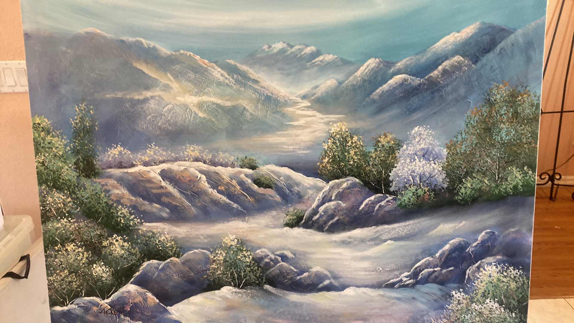 Photo 1 of SEASCAPE ON STRETCHED CANVAS SIGNED ARTWORK 50” x 40”