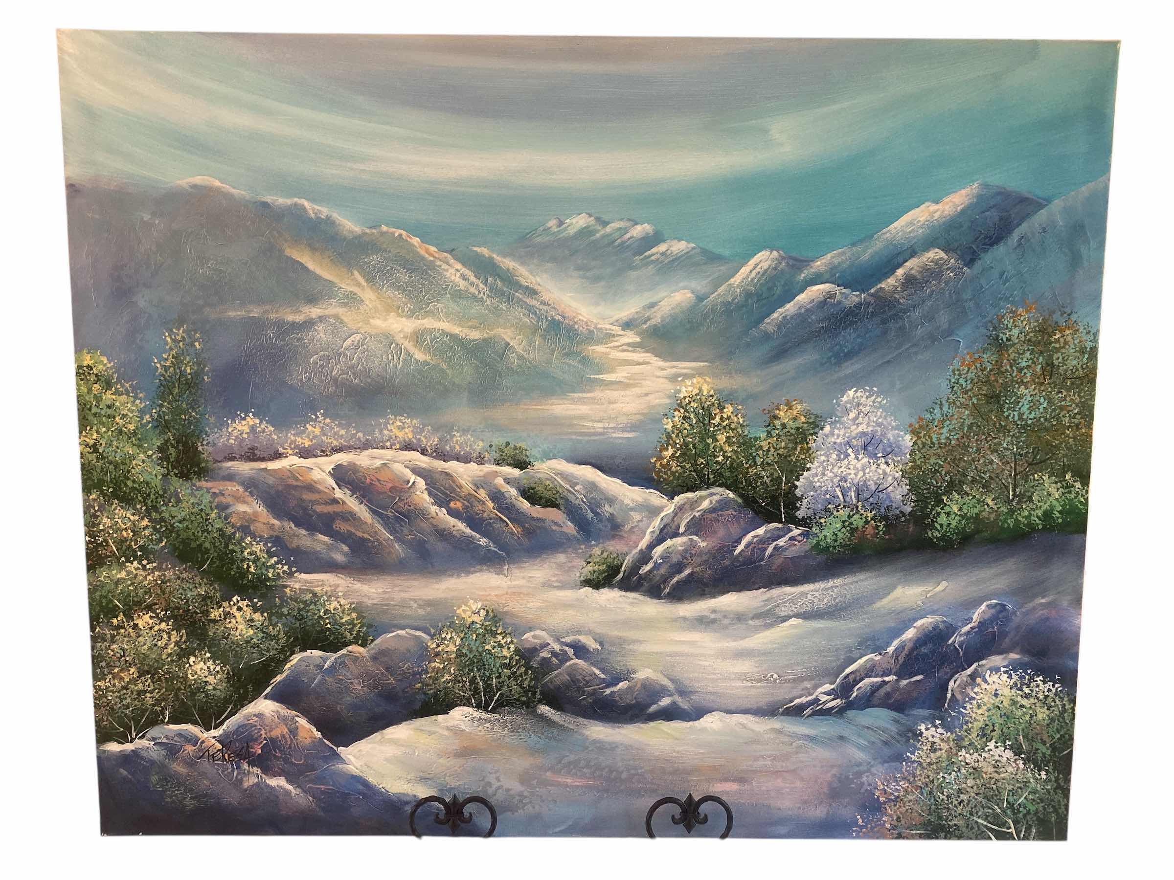 Photo 1 of SEASCAPE ON STRETCHED CANVAS SIGNED ARTWORK 50” x 40”