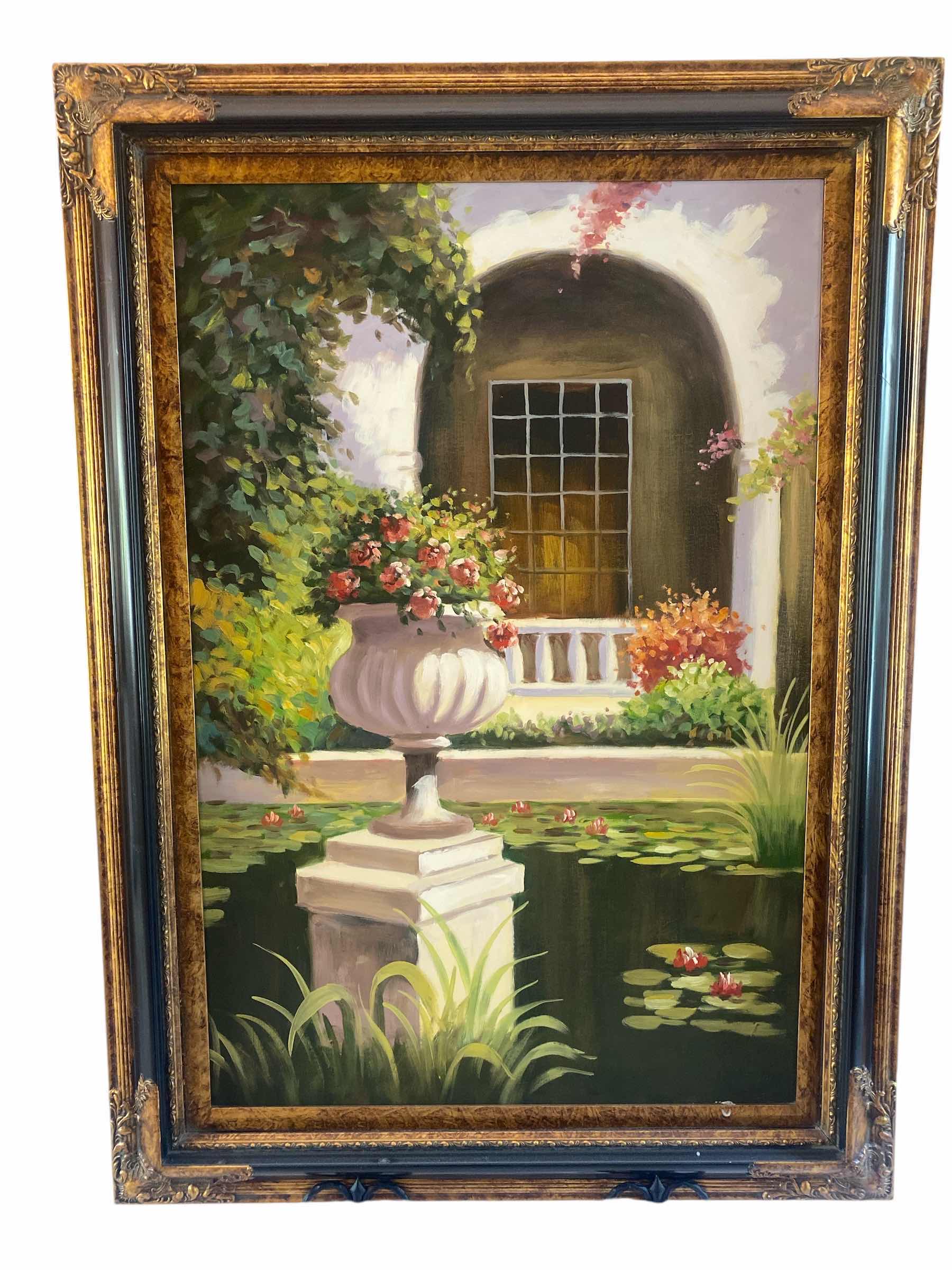Photo 1 of WOOD & RESIN ORNATE FRAMED PORTICO ON CANVAS PRINT ARTWORK 31” x 43”