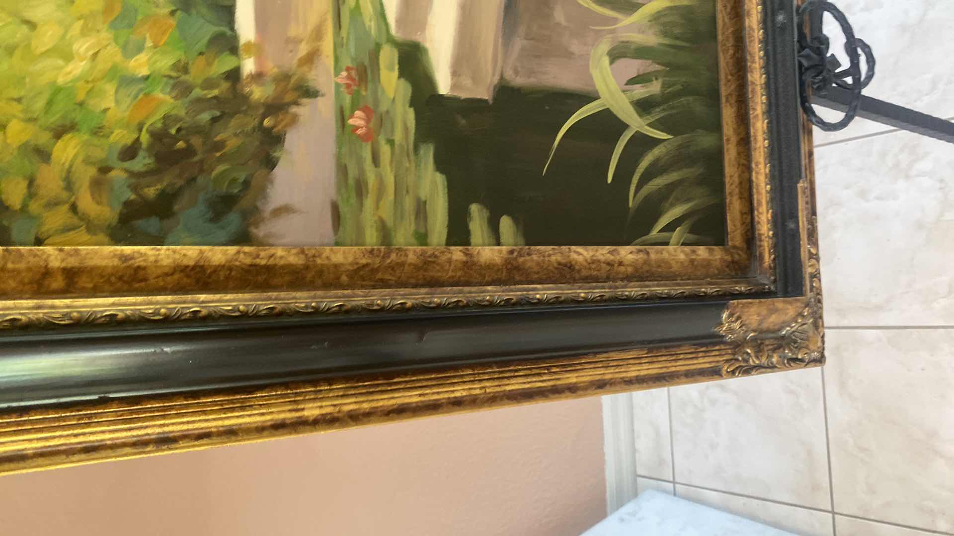 Photo 1 of WOOD & RESIN ORNATE FRAMED PORTICO ON CANVAS PRINT ARTWORK 31” x 43”