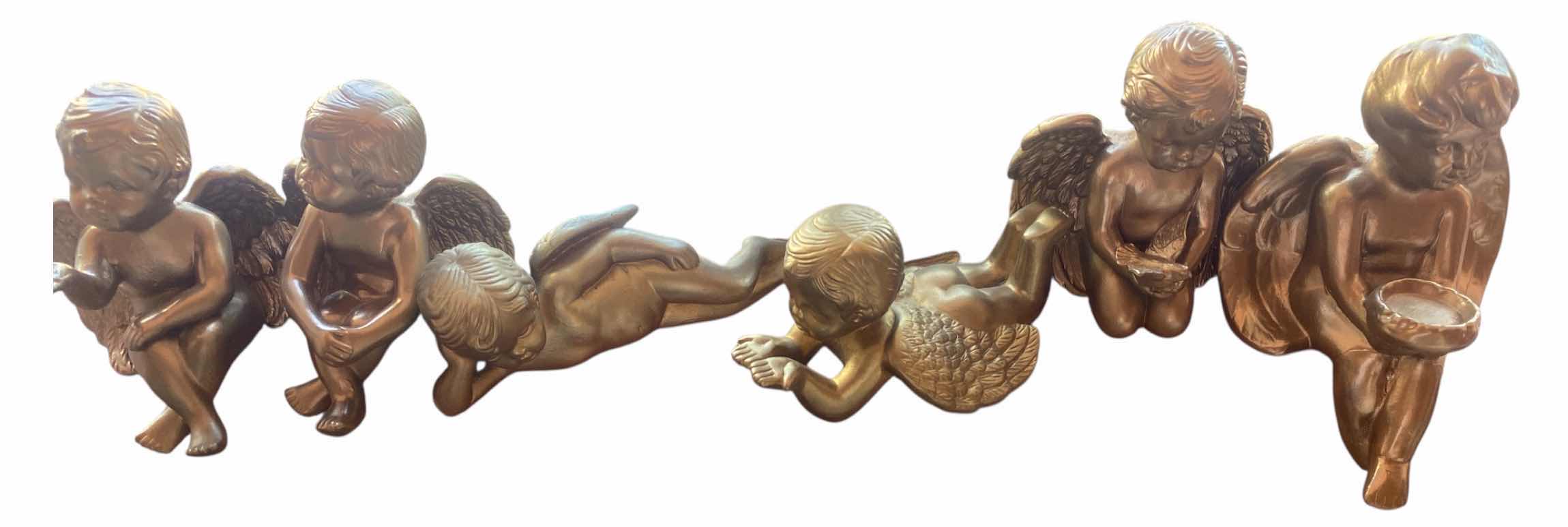 Photo 1 of 6 - GOLD CHERUBS LARGEST H9”