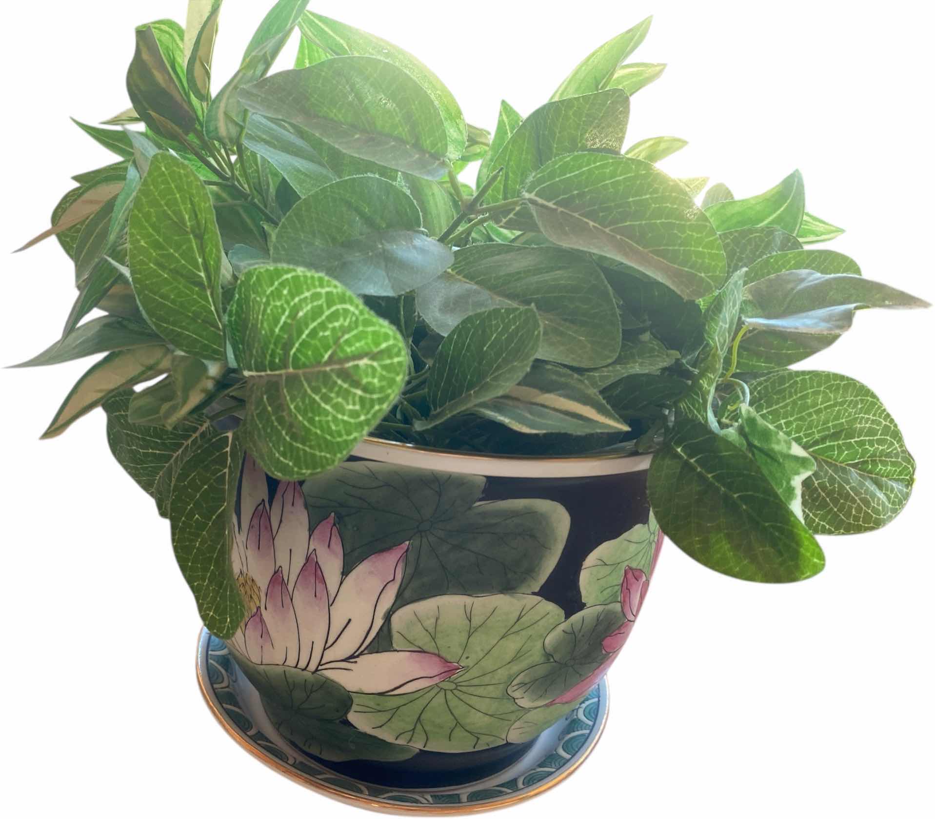Photo 1 of FAUX PLANT IN PORCELAIN POT H7” EXCLUDING PLANT