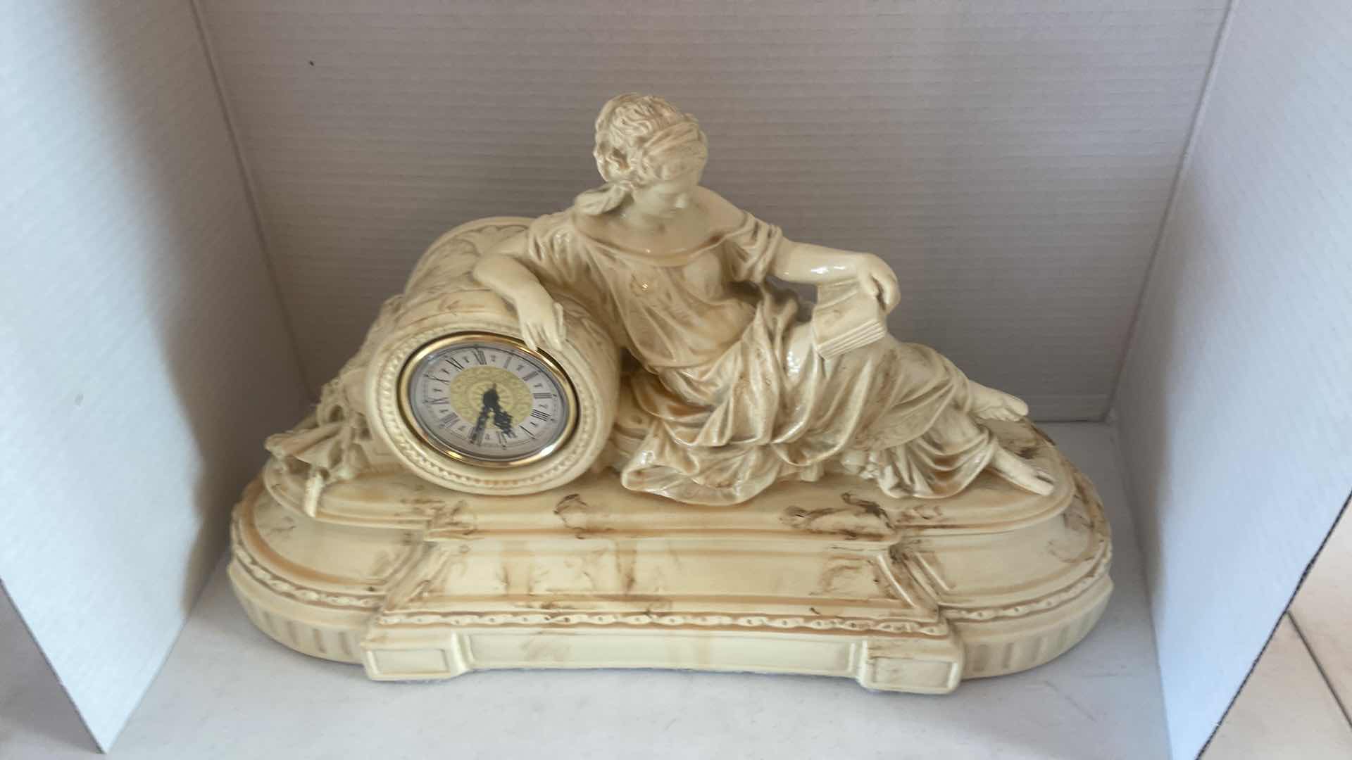 Photo 1 of RESIN MANTLE CLOCK 20“ x 7“ H 12”