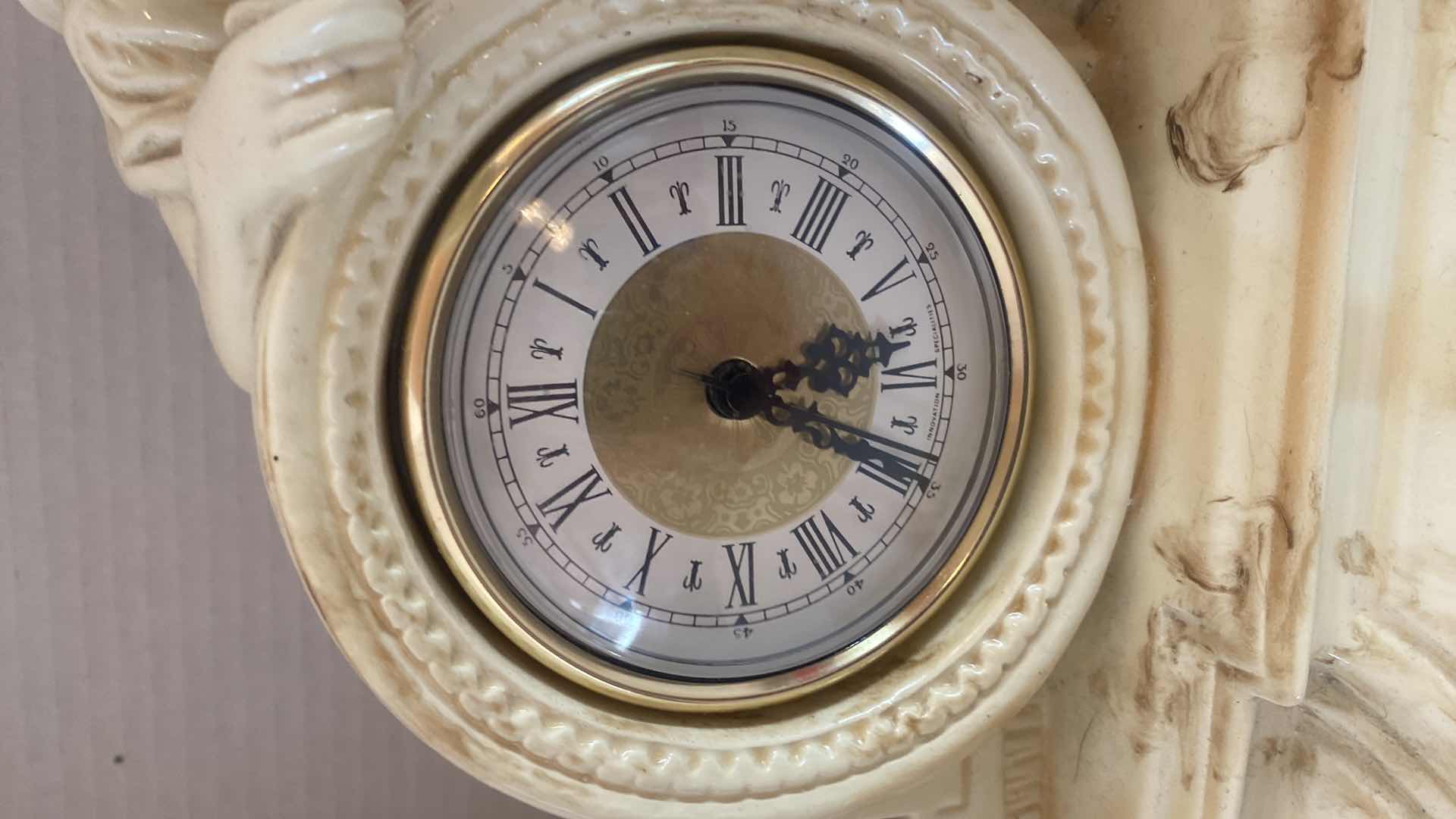 Photo 1 of RESIN MANTLE CLOCK 20“ x 7“ H 12”