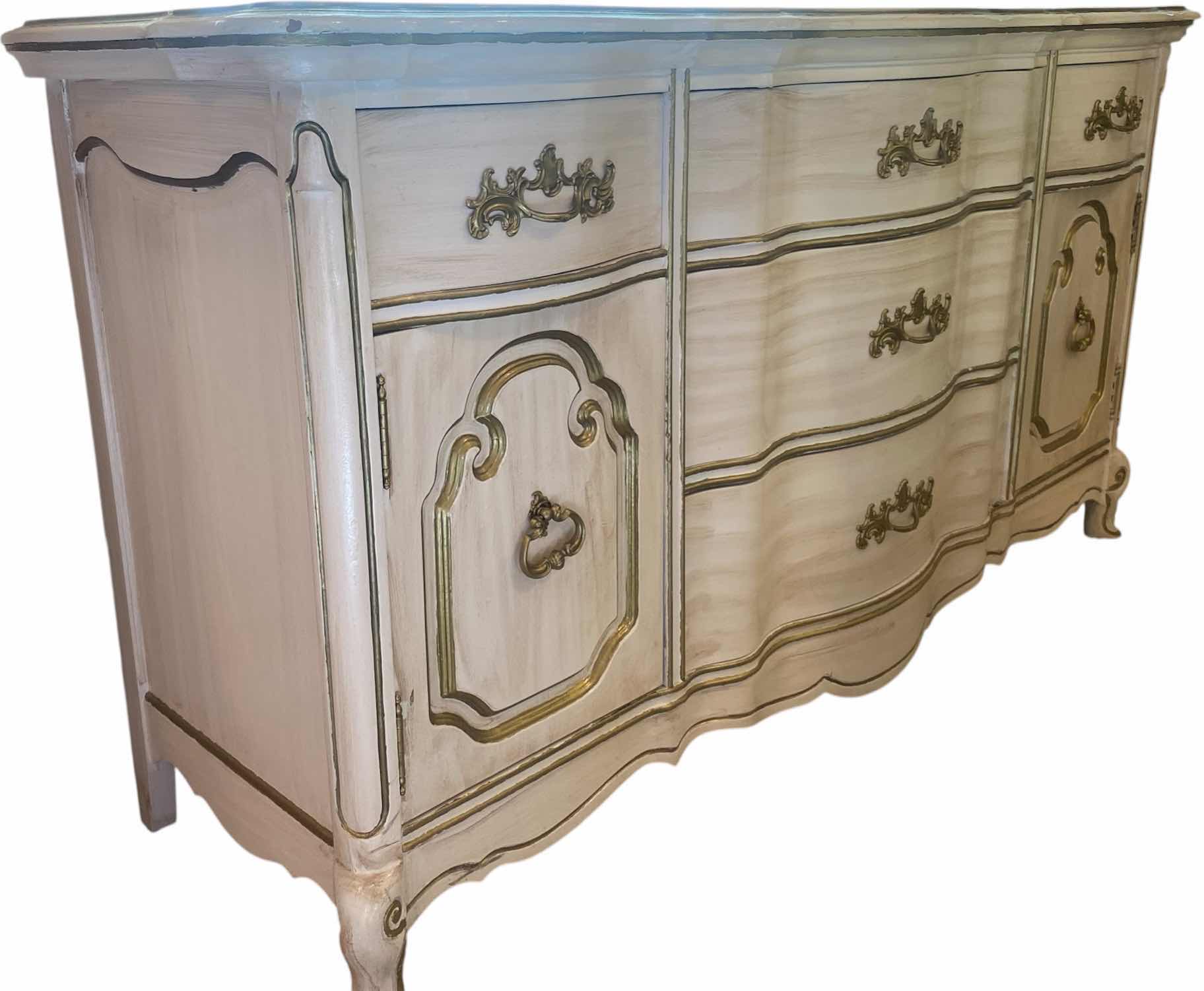 Photo 1 of FRENCH PROVINCIAL WOOD 5 DRAWER 2 DOOR SIDEBOARD 62“ x 20 1/2“ H33”