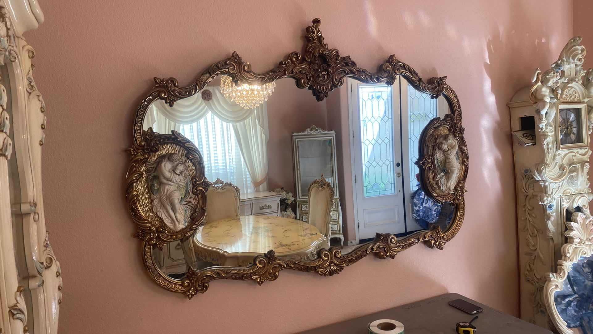 Photo 1 of ORNATE GOLD WOOD FRAMED MIRROR 69“ x 47“