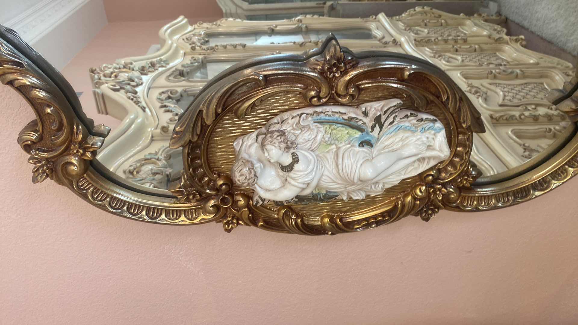 Photo 1 of ORNATE GOLD WOOD FRAMED MIRROR 69“ x 47“