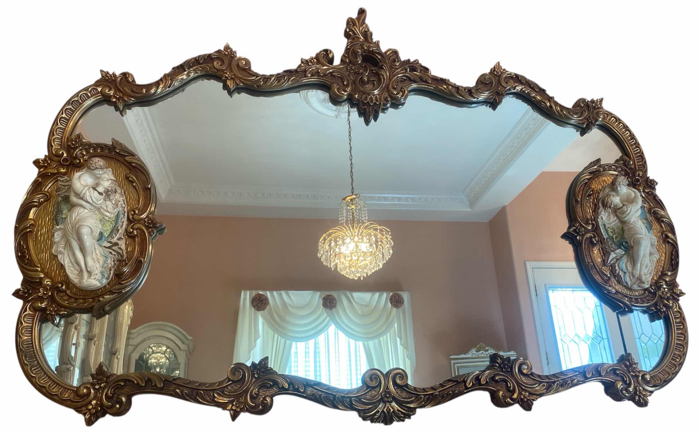 Photo 1 of ORNATE GOLD WOOD FRAMED MIRROR 69“ x 47“