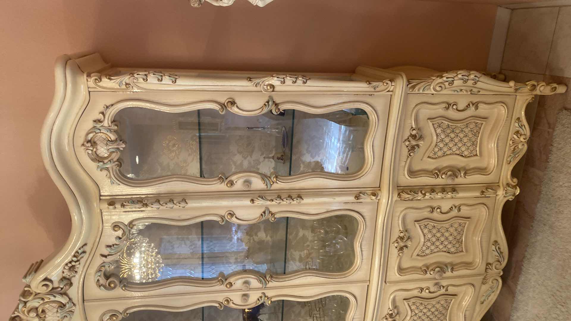 Photo 1 of FRENCH PROVINCIAL WOOD CHINA DISPLAY