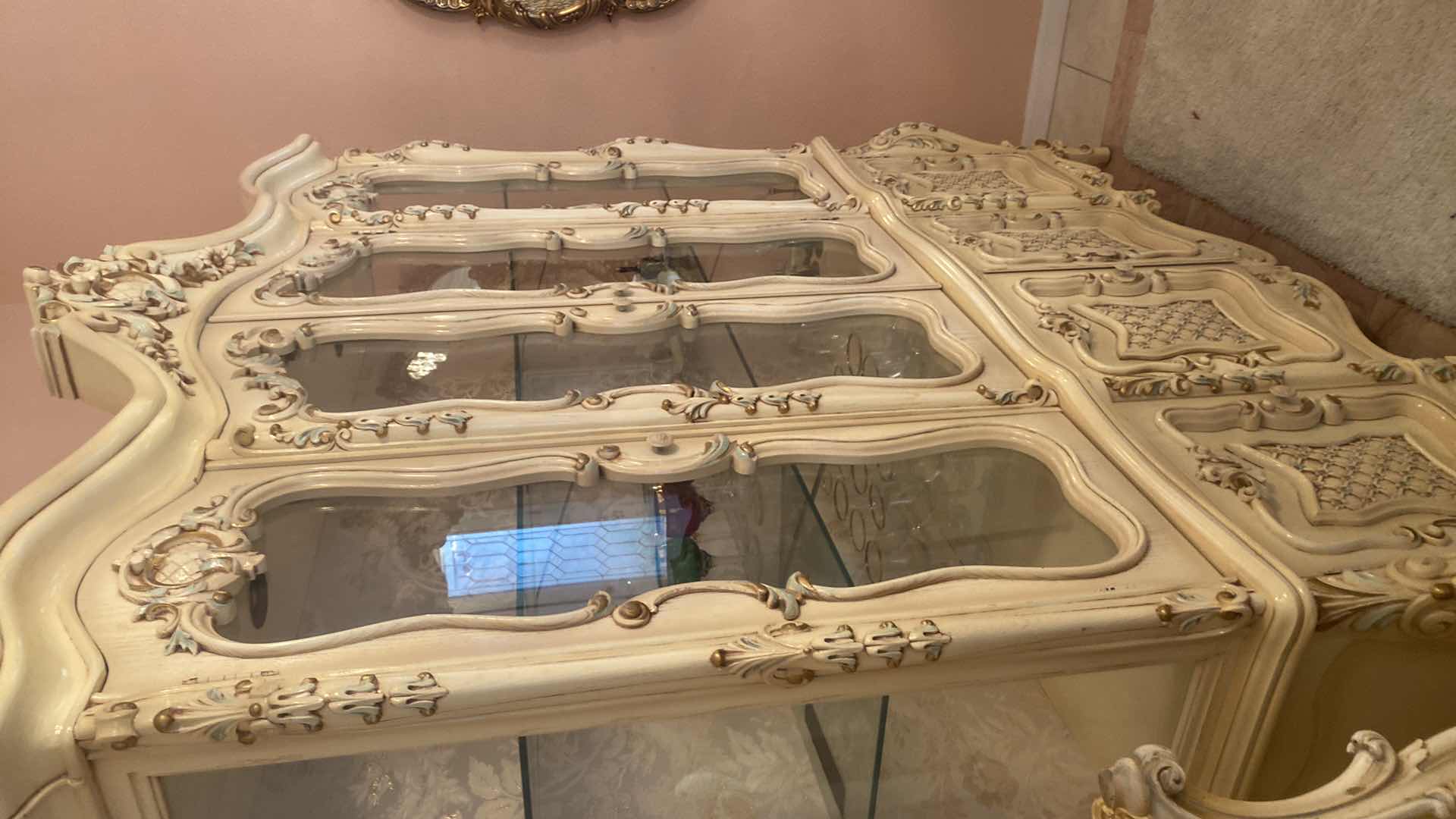 Photo 1 of FRENCH PROVINCIAL WOOD CHINA DISPLAY