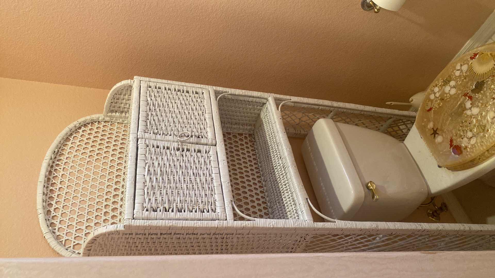 Photo 1 of OVER TOILET WHITE WICKER STORAGE 24” x 9” H68”