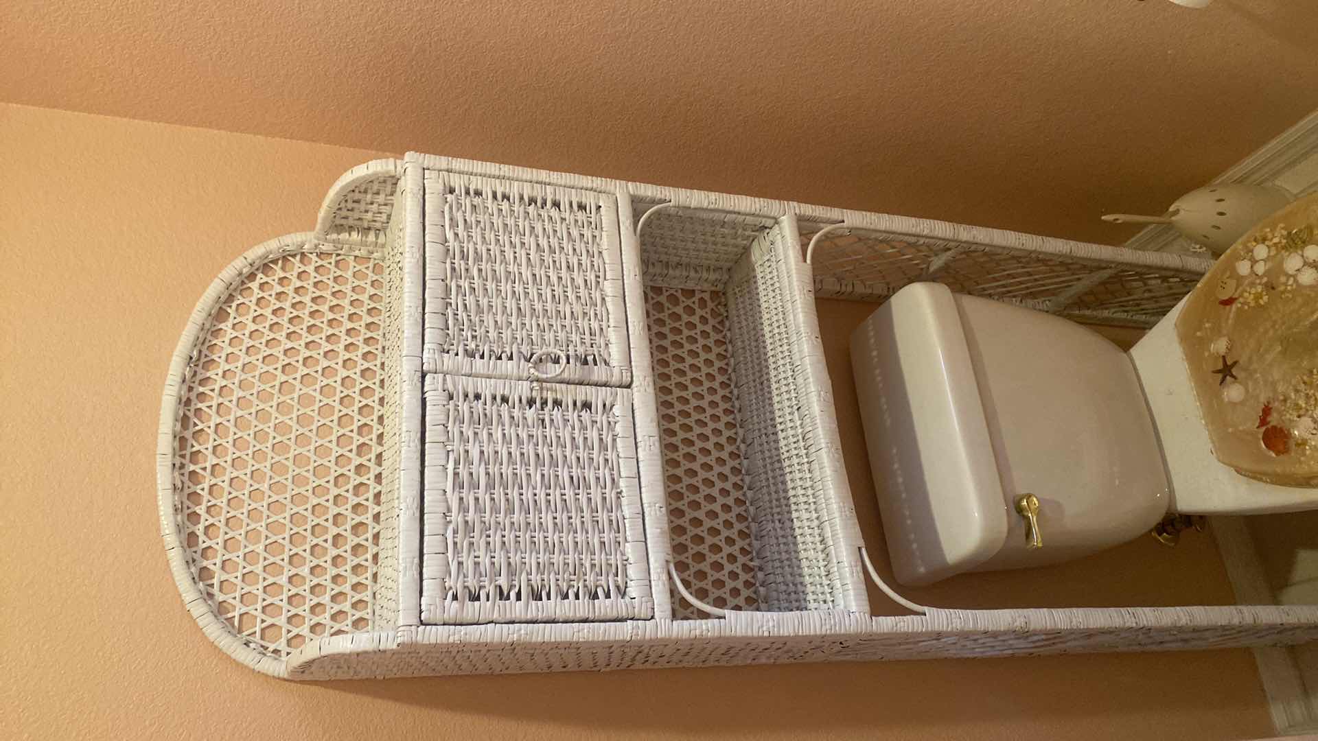 Photo 1 of OVER TOILET WHITE WICKER STORAGE 24” x 9” H68”