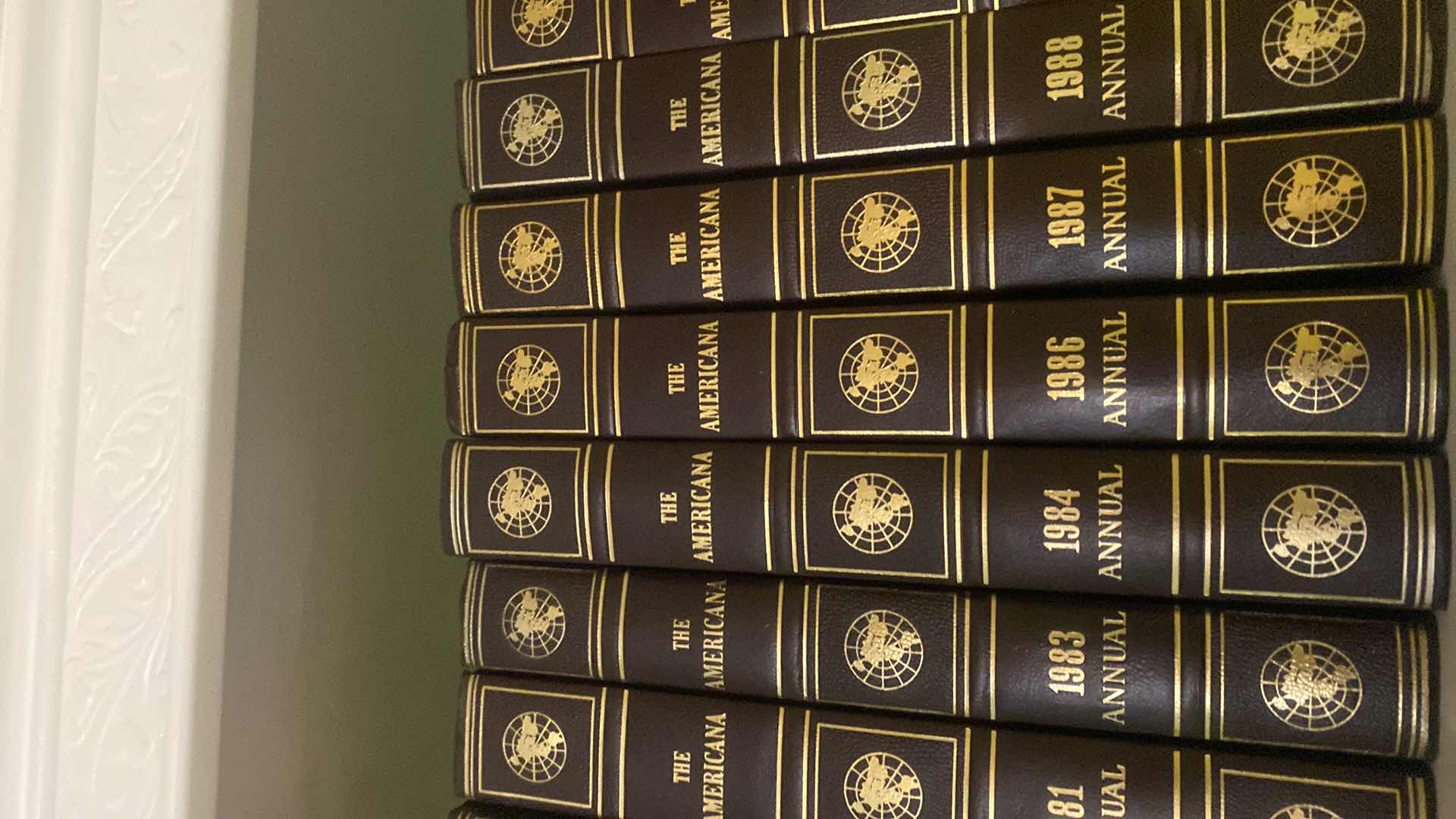 Photo 1 of 2 SHELF OF BOOKS - AMERICANA ENCYCLOPEDIAS