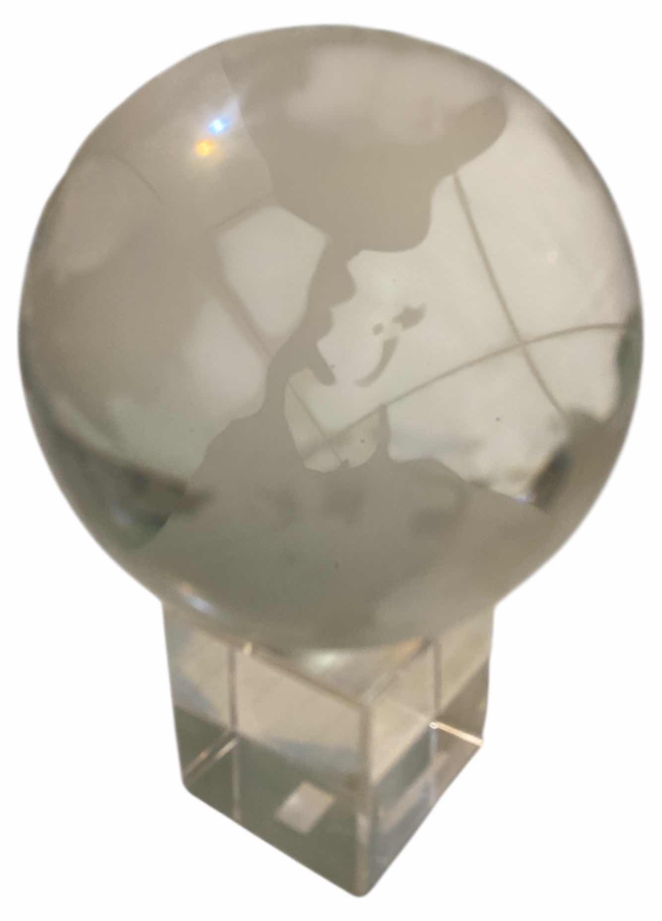 Photo 1 of 4” 3D LASER ETCHED WORLD MAP ON STAND H6”