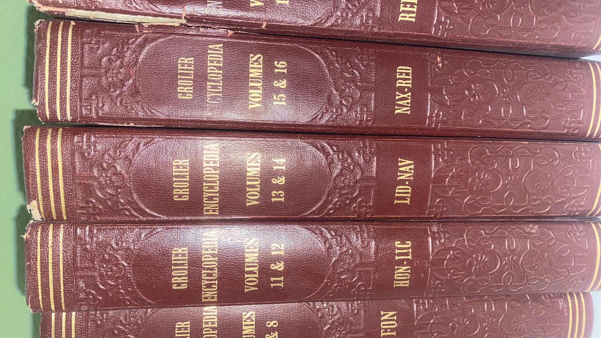 Photo 1 of 9 - VINTAGE 1950’s GROLIER ENCYCLOPEDIA (volume 9-10 missing)