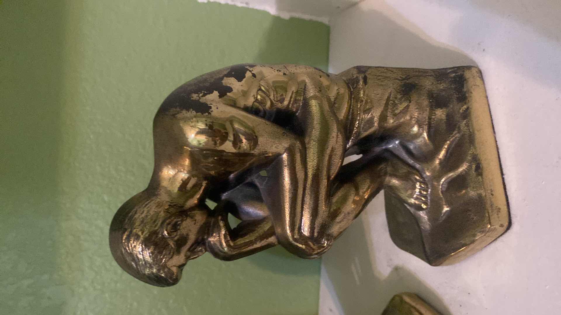 Photo 1 of PAIR OF “THE THINKER” METAL BOOK ENDS H7”
