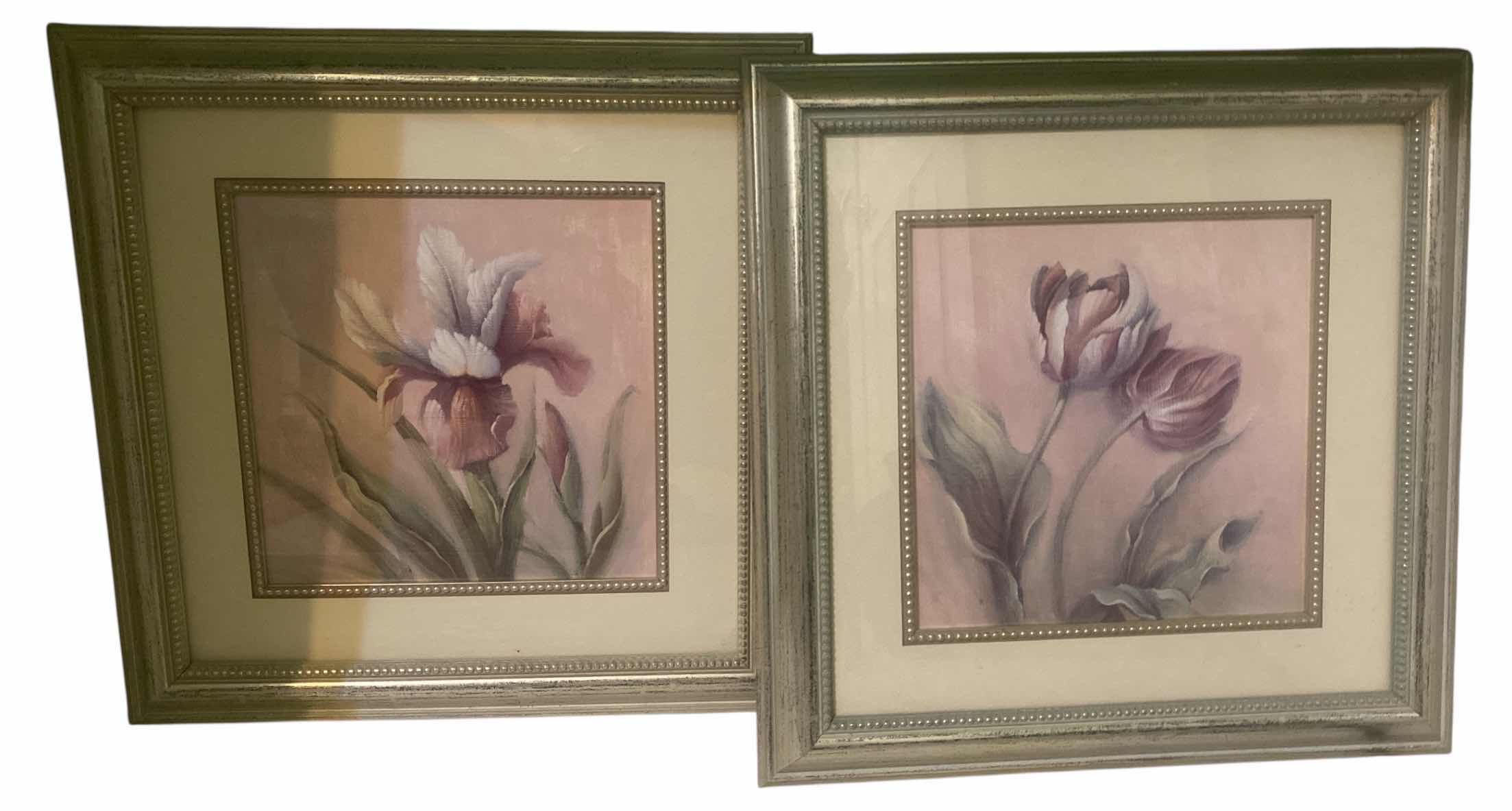 Photo 1 of PAIR OF WOOD FRAMED BOTANICAL PRINT ARTWORK 14“ x 14“
