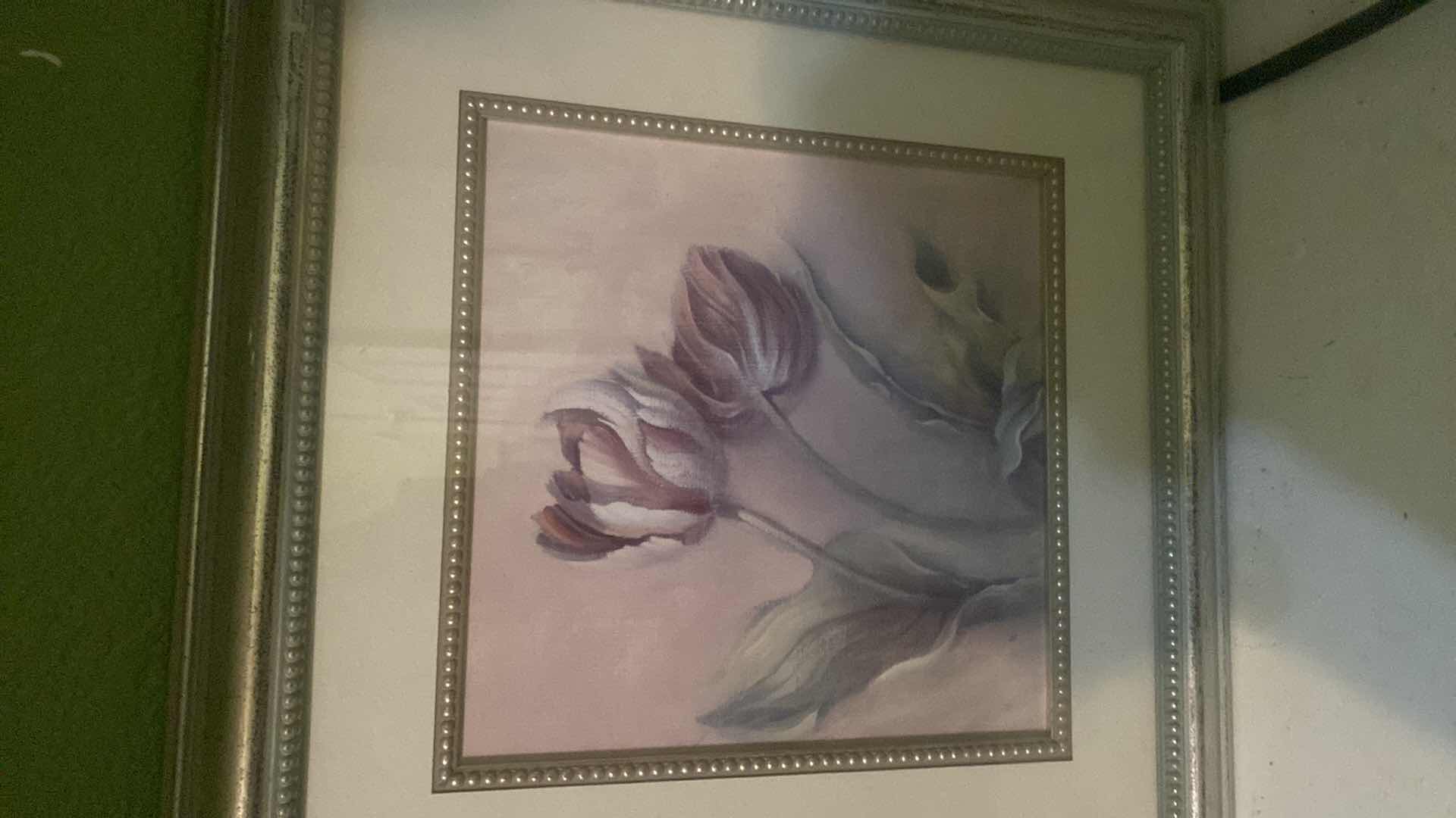 Photo 1 of PAIR OF WOOD FRAMED BOTANICAL PRINT ARTWORK 14“ x 14“