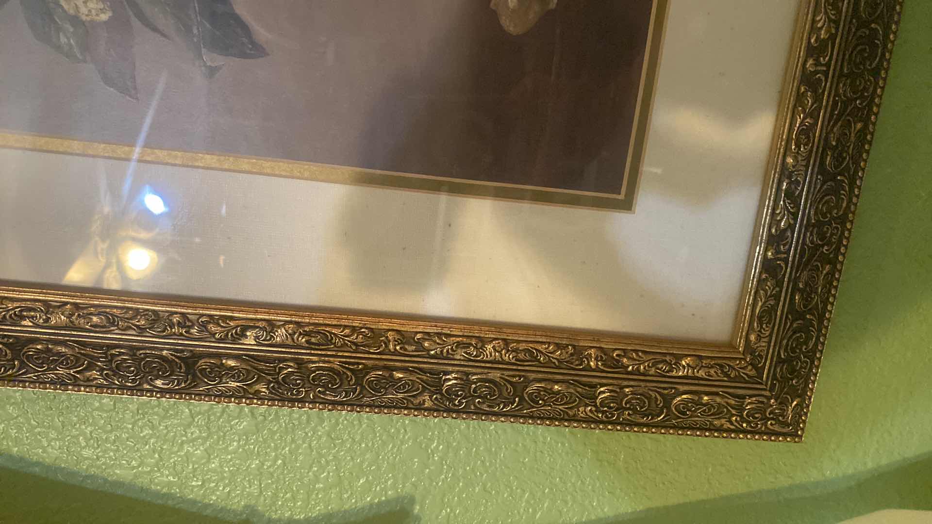 Photo 1 of GOLD RESIN FRAMED FLORAL PRINT ARTWORK 27” x 21”