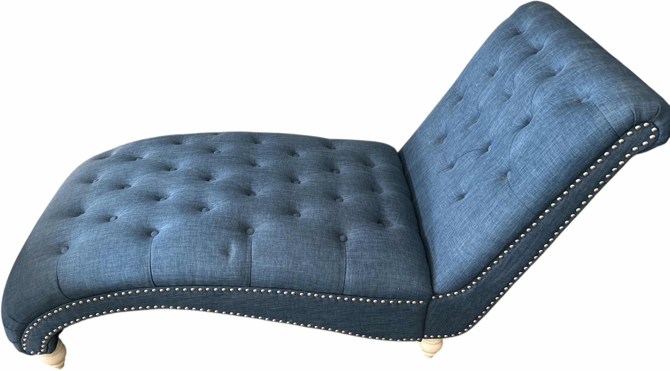 Photo 1 of DENIM BLUE CHAISE LOUNGE GOLD LEGS 29“ x 63“ x H34“