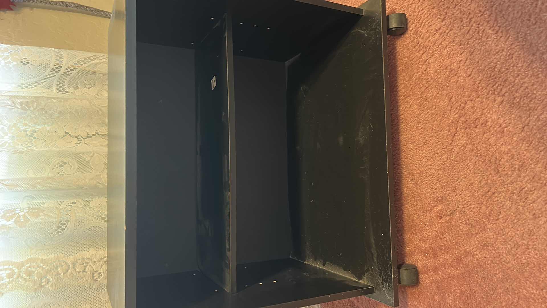 Photo 1 of SMALL BLACK WHEELED CABINET 23 1/2“ x 14 1/2“ x H21“