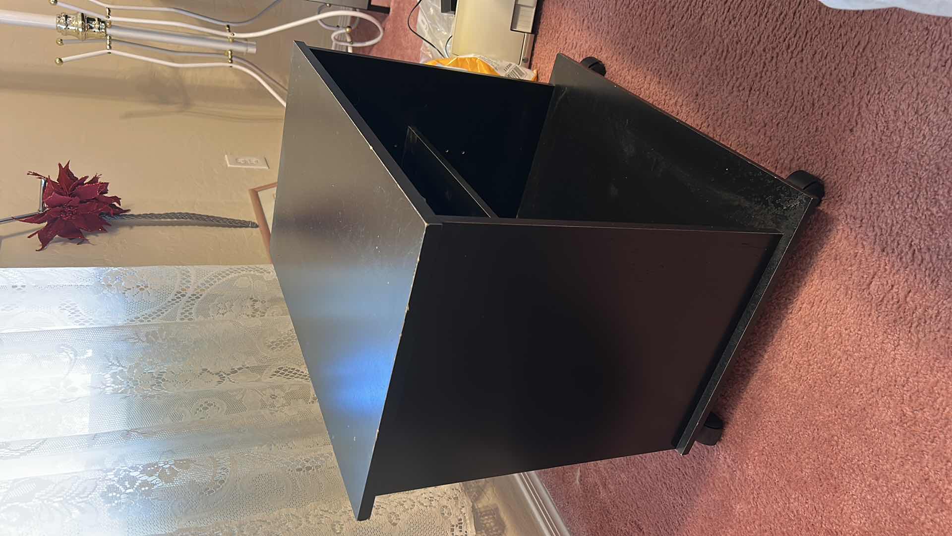 Photo 1 of SMALL BLACK WHEELED CABINET 23 1/2“ x 14 1/2“ x H21“