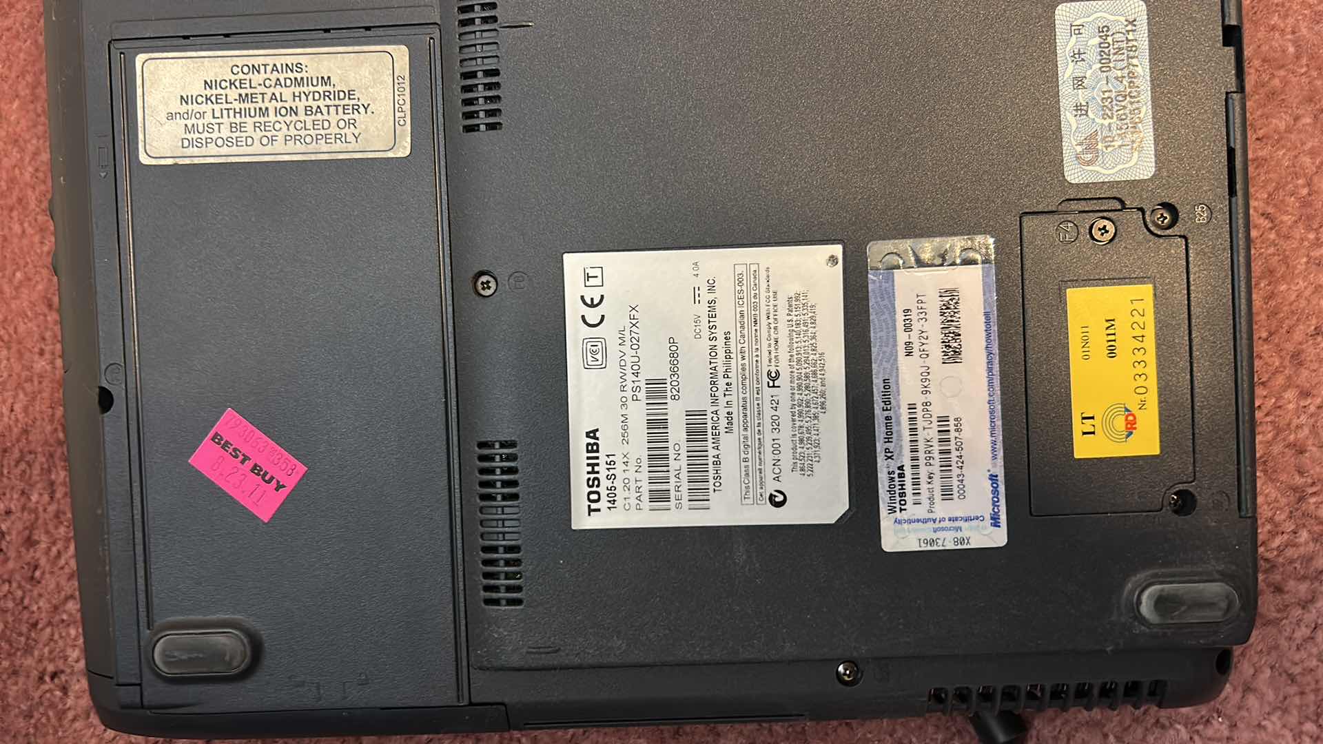 Photo 1 of TOSHIBA LAPTOP COMPUTER, HP PRINTER AND PAPER