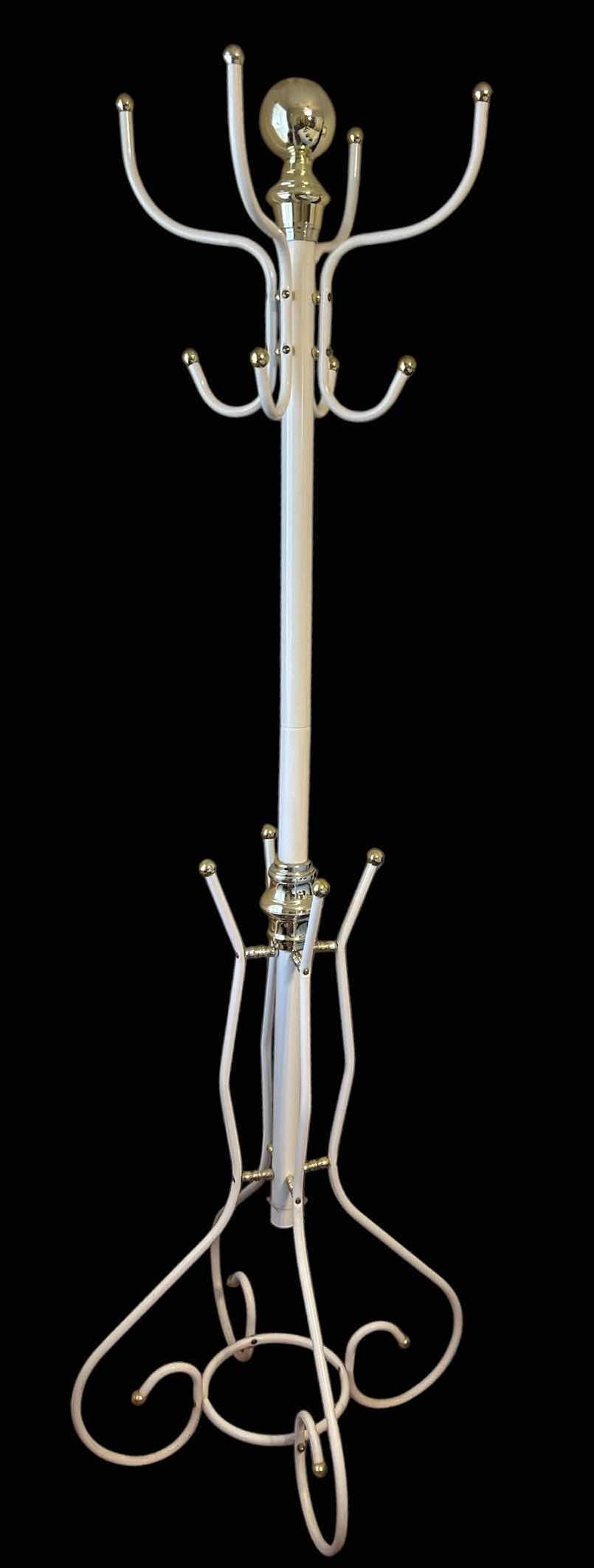 Photo 1 of WHITE AND GOLD METAL HAT/COAT RACK H6’
