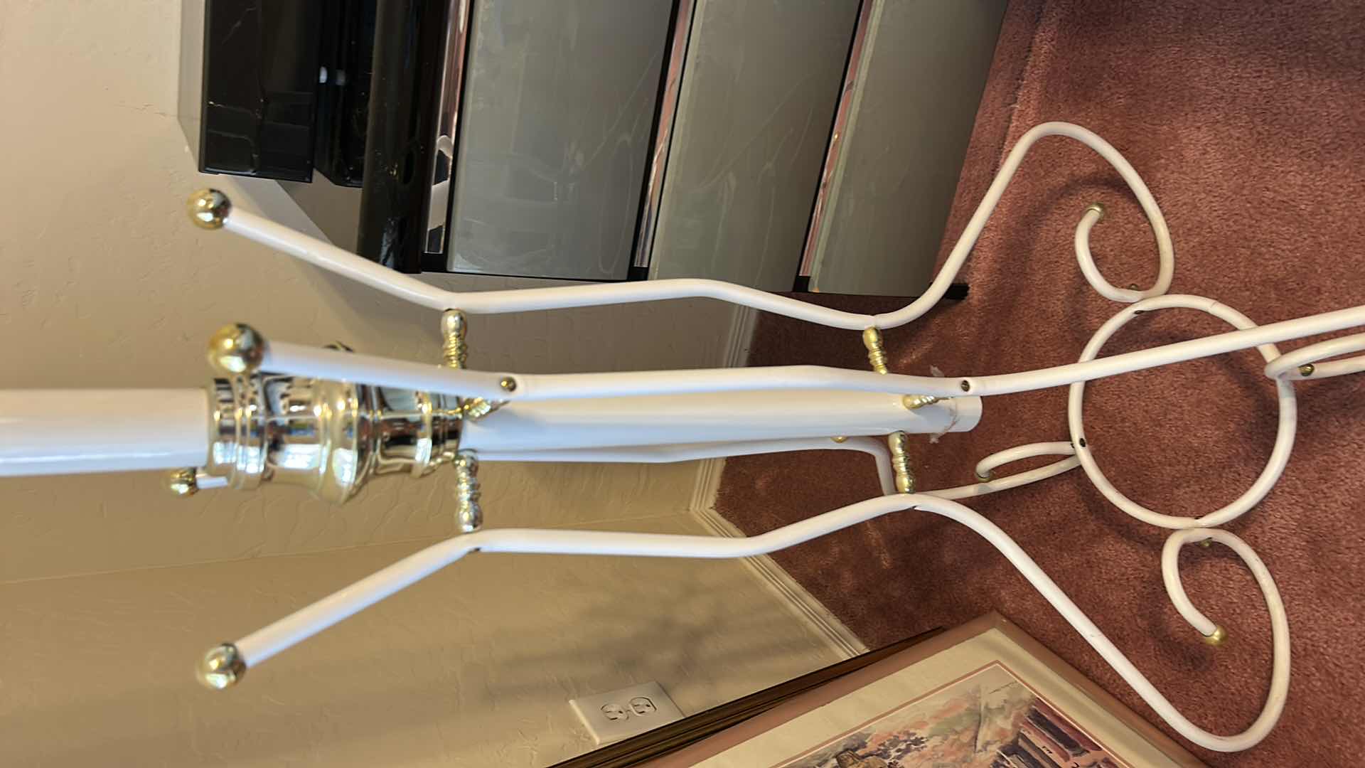 Photo 1 of WHITE AND GOLD METAL HAT/COAT RACK H6’