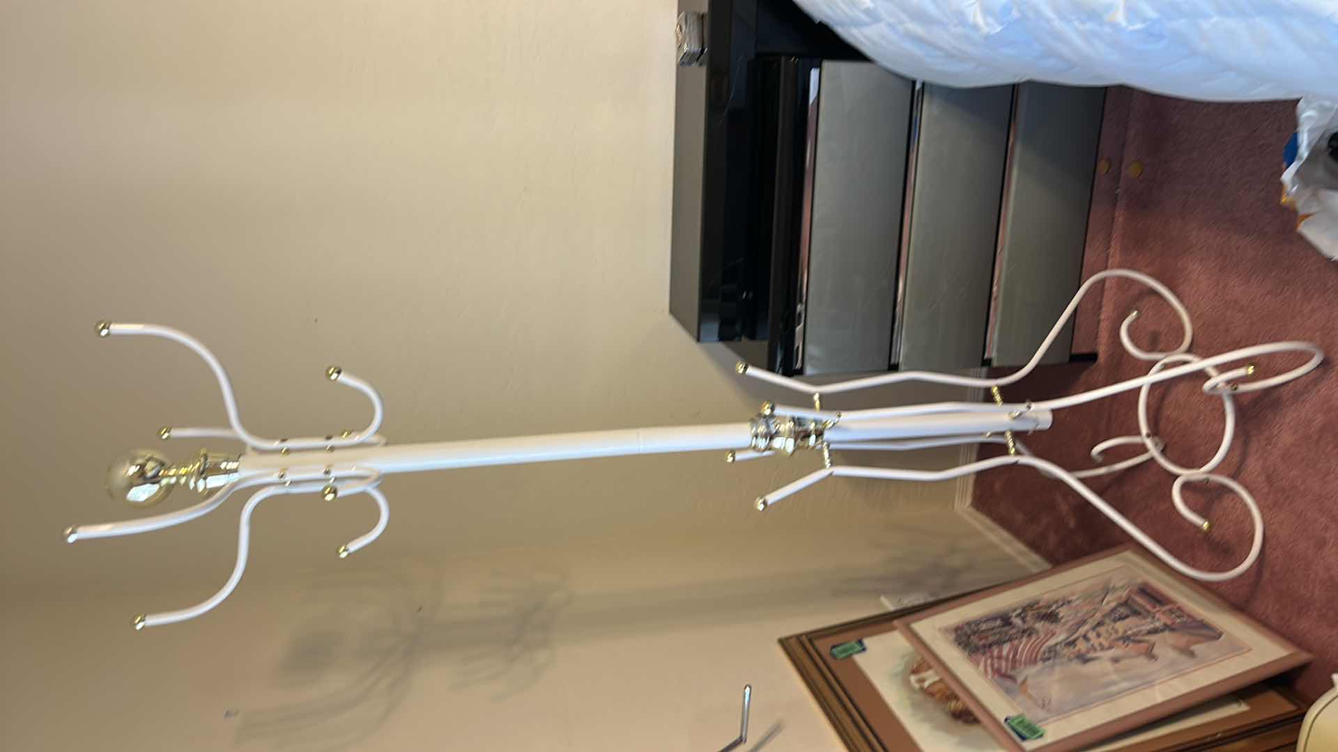 Photo 1 of WHITE AND GOLD METAL HAT/COAT RACK H6’