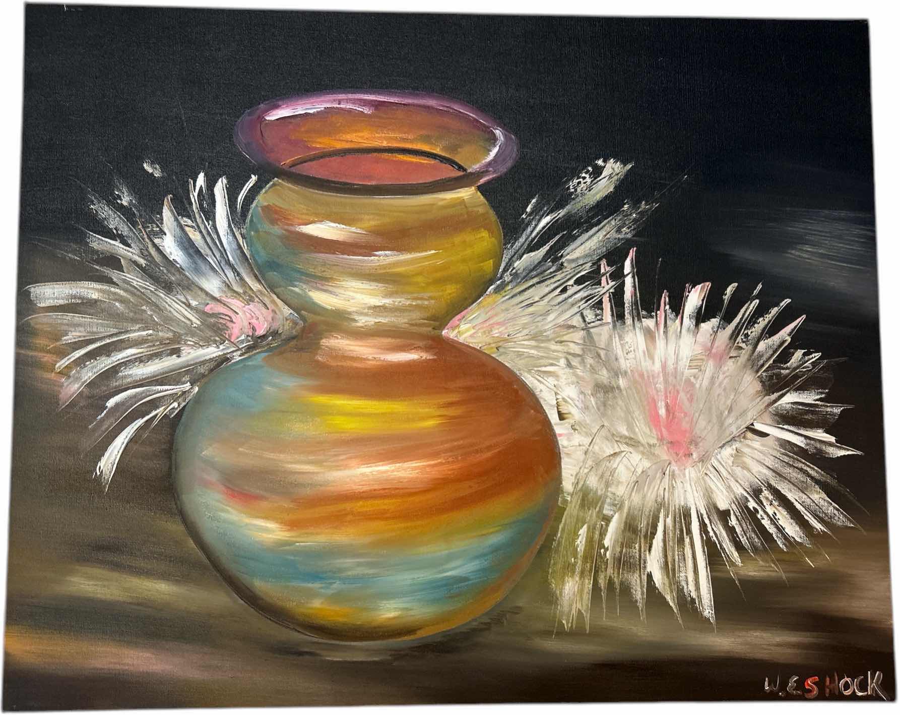 Photo 1 of UNFRAMED OIL ON CANVAS SIGNED POTTERY ARTWORK 30“ x H24“