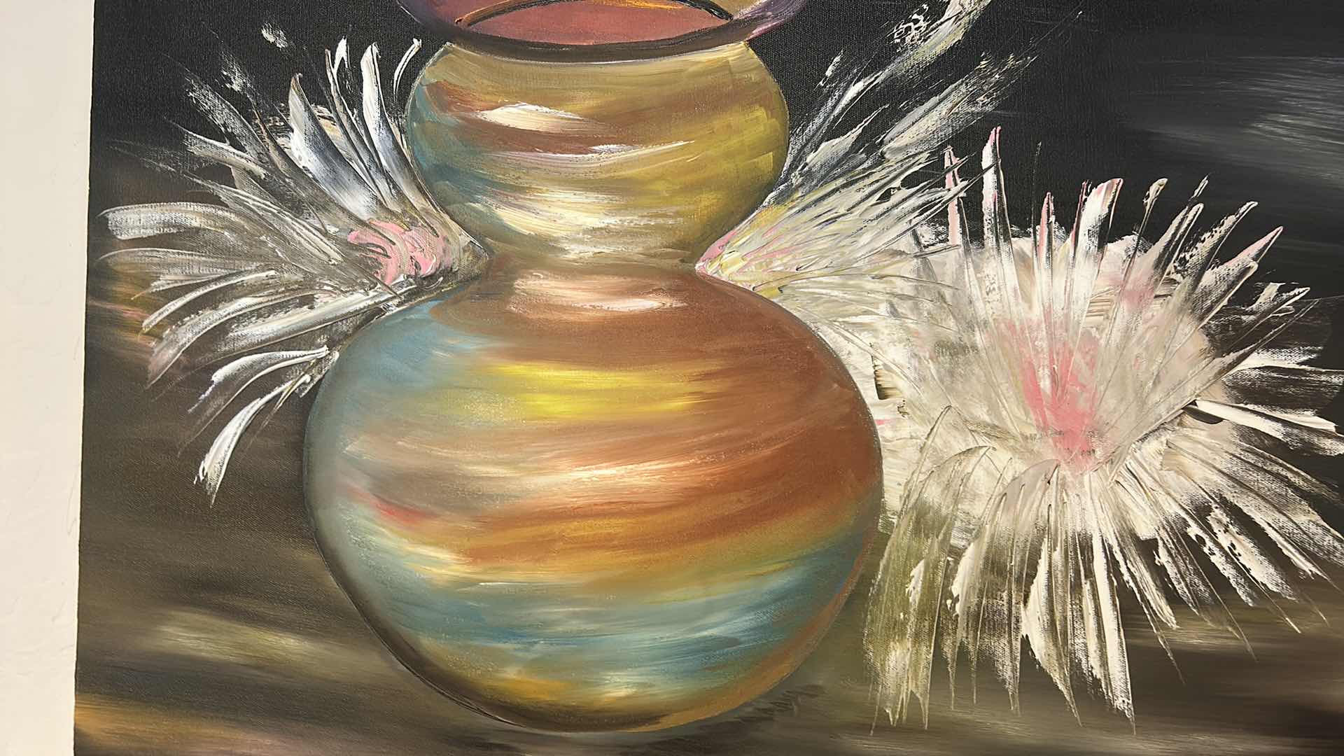 Photo 1 of UNFRAMED OIL ON CANVAS SIGNED POTTERY ARTWORK 30“ x H24“