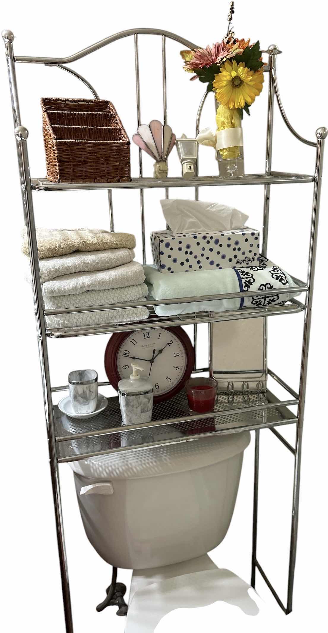 Photo 1 of SILVER OVER THE TOILET SHELVING UNIT AND ACCESSORIES 23 1/2“ x 10 1/2“ x H67“