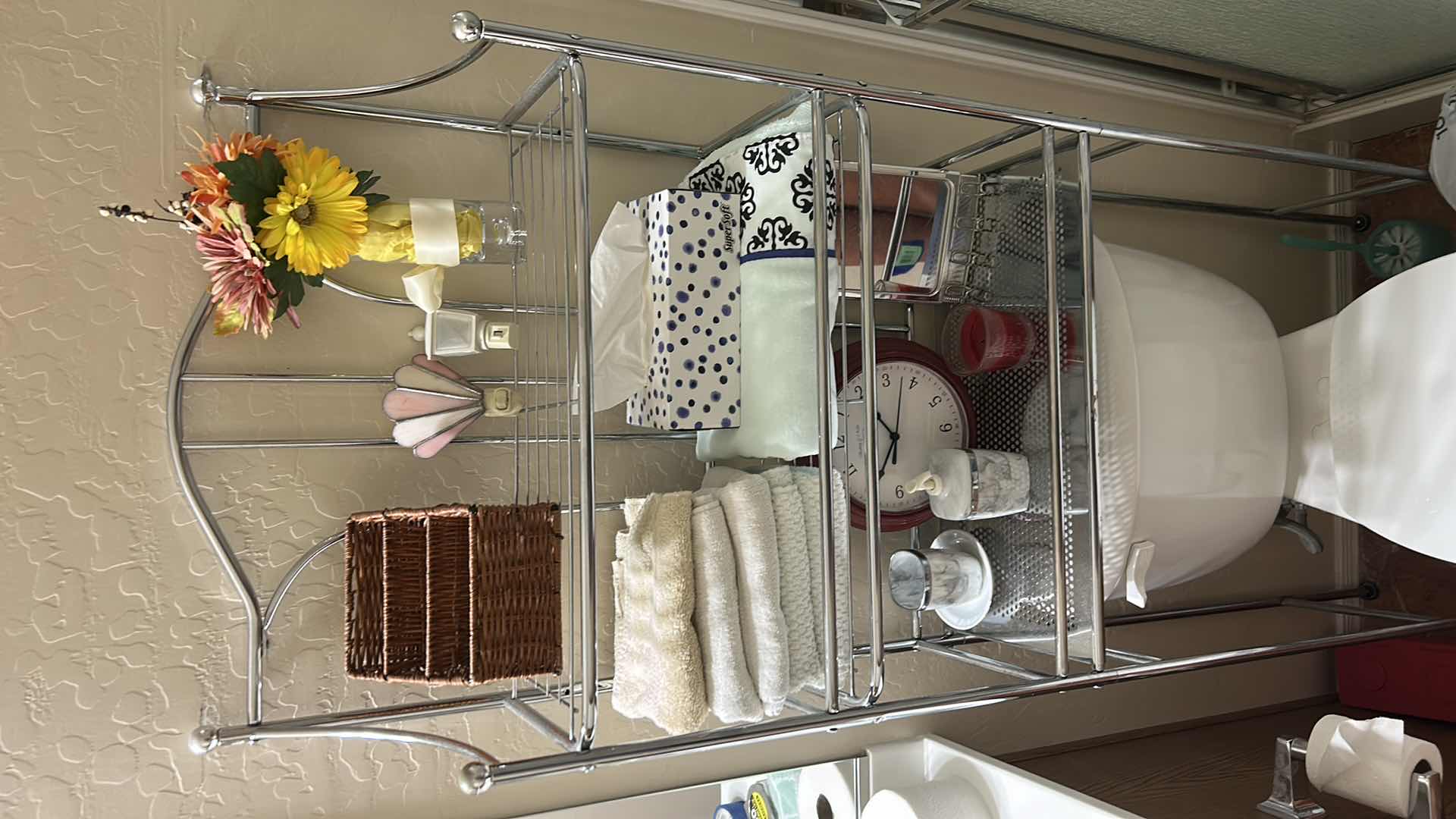 Photo 1 of SILVER OVER THE TOILET SHELVING UNIT AND ACCESSORIES 23 1/2“ x 10 1/2“ x H67“