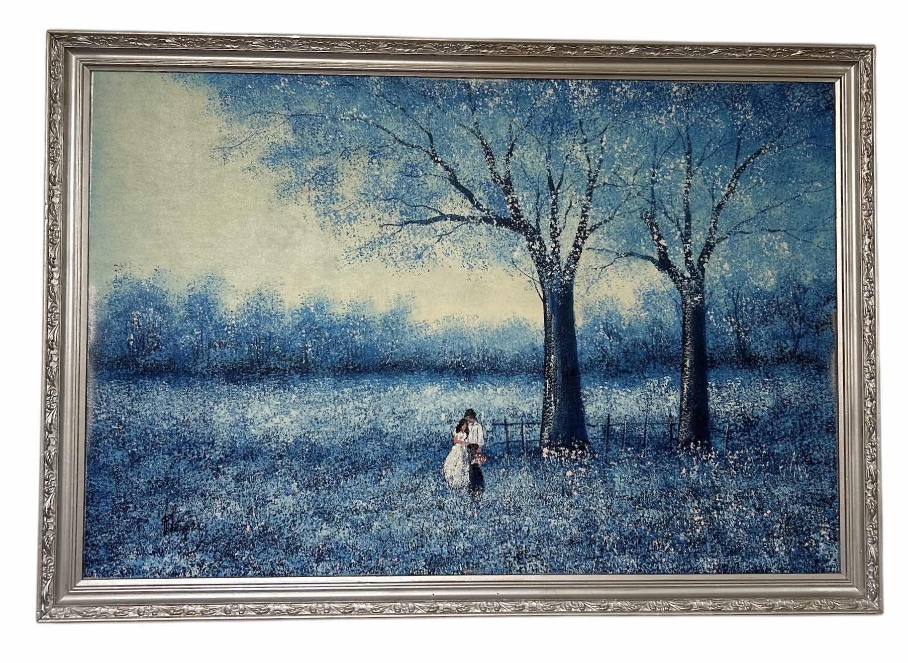 Photo 1 of WOOD SILVER TONE FRAMED OIL ON CANVAS SIGNED ARTWORK 39” x H27”