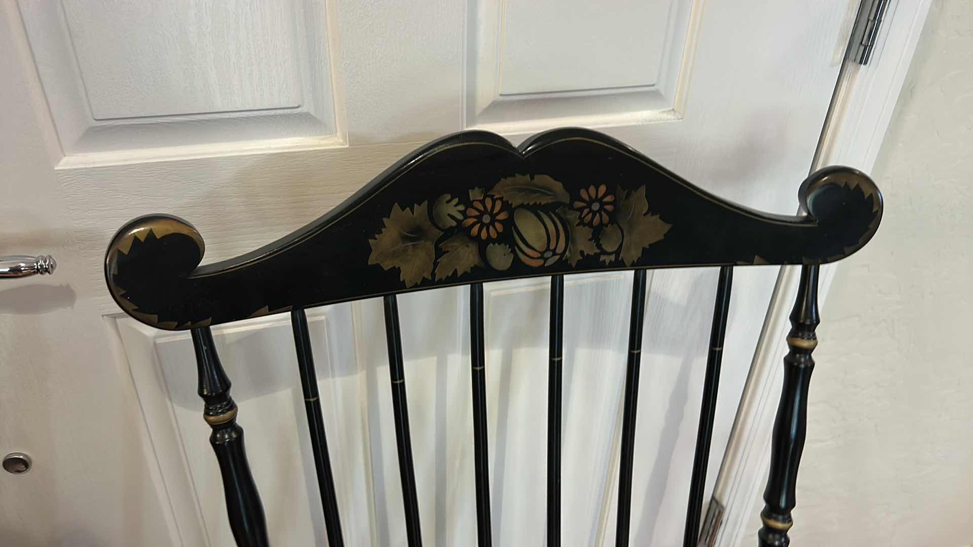 Photo 1 of BLACK HAND PAINTED PETITE KLING CONCORD ROCKING CHAIR H40.5”